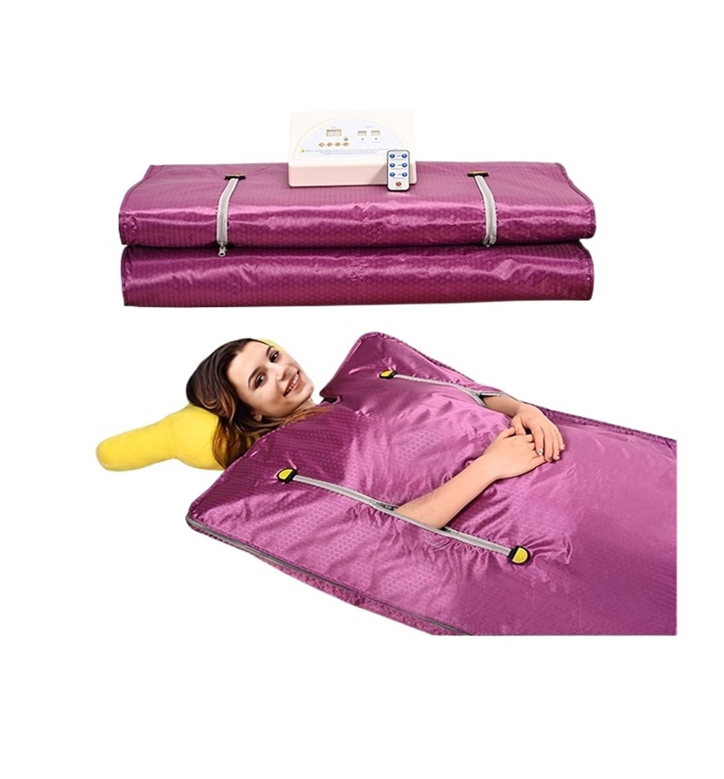 Sauna parowa, Cyfrowy koc grzewczy do sauny na podczerwień, koc do sauny Oxford, urządzenie do odchudzania ciała Shaper terapia detoksykacyjna domowe spa(Pink)