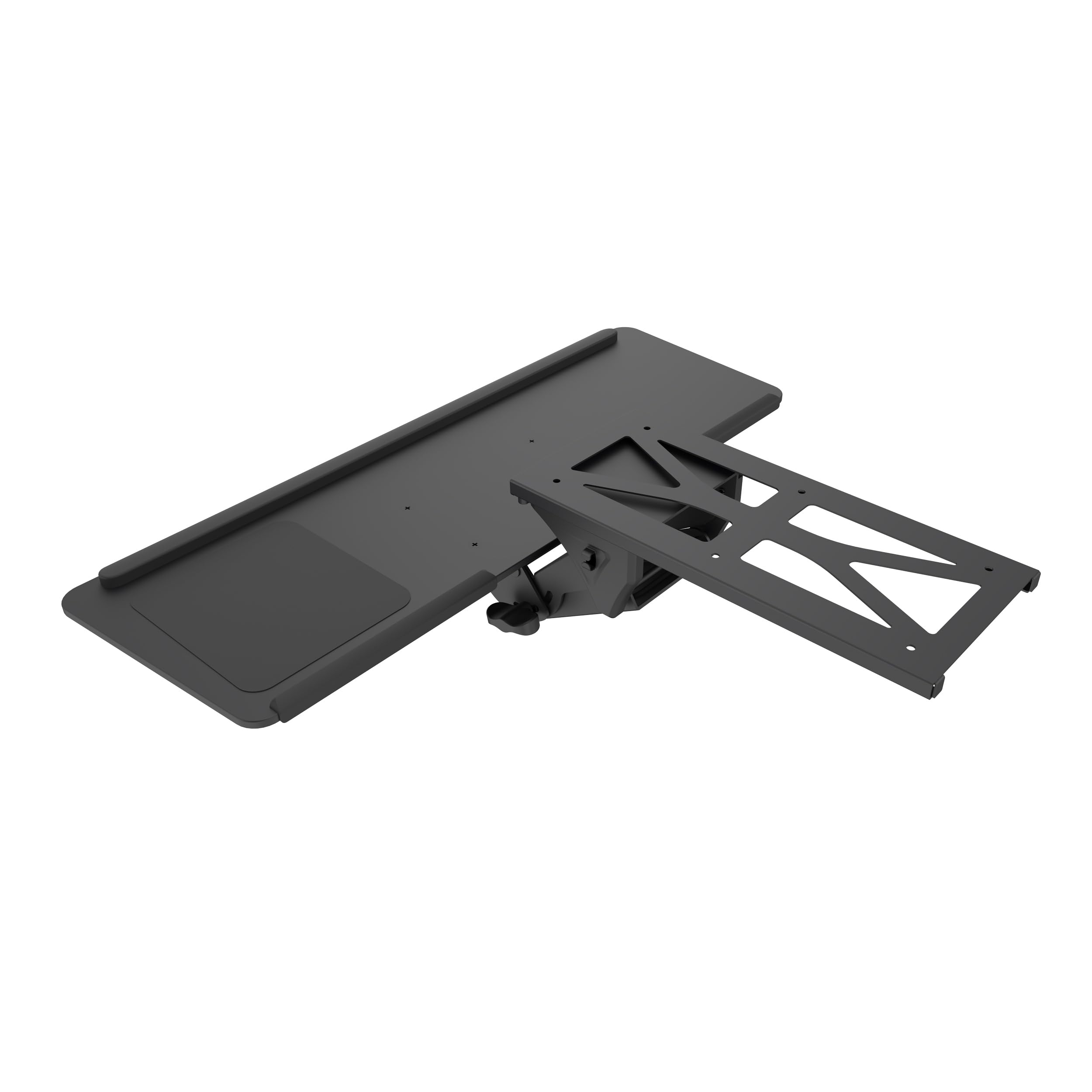 Eigentlich Tastaturablage ausziehbar schwarz 24,5 x 66,5 cm - Tasturauszug mit Maus Bereich, ergonomisch Einstellbare Neigung, Unterbau Montage mit praktischem Auszug
