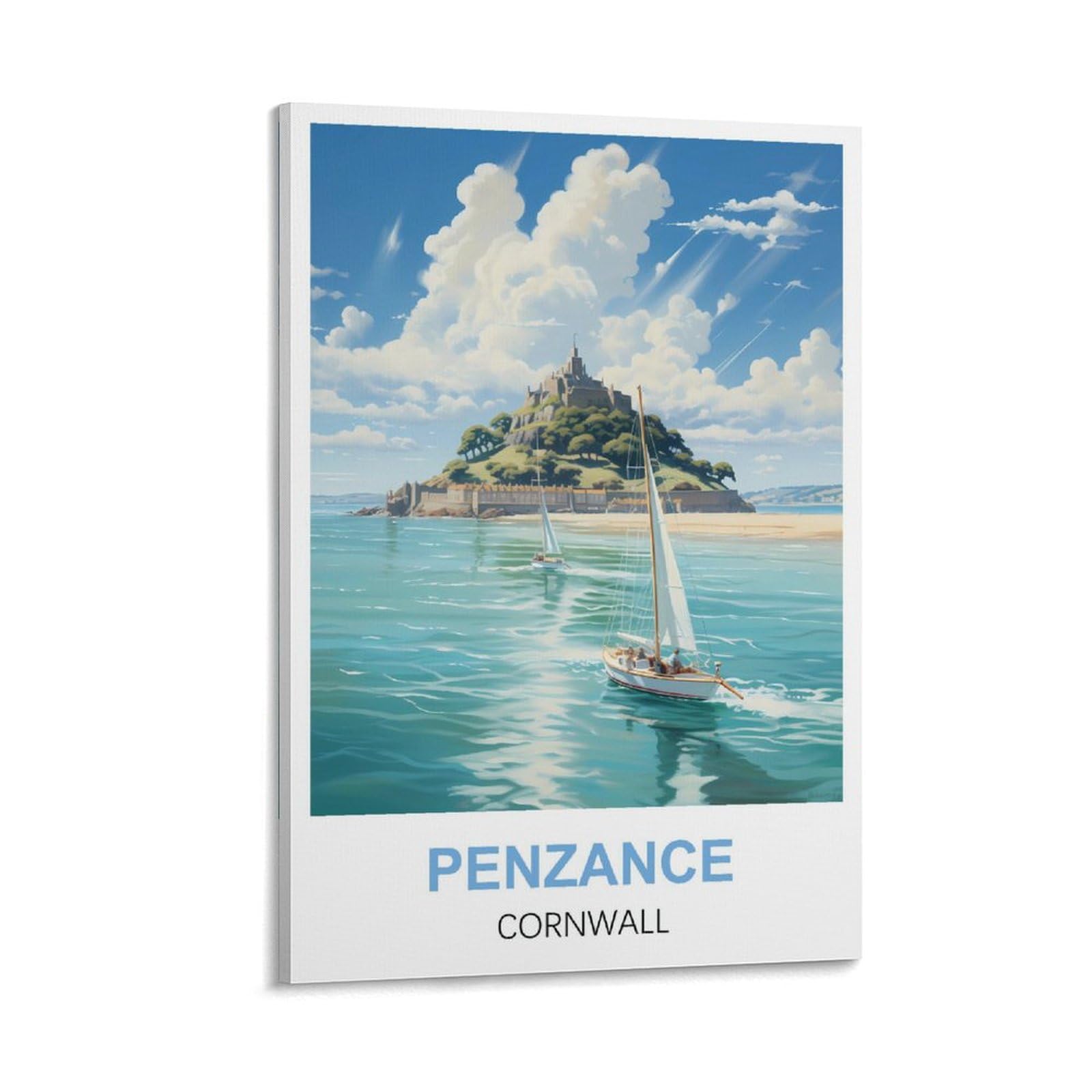 CYYHGEE Penzance Cornwall Vintage Travel Poster 12x18inch(30x45cm) Canvas Poster Wall Art Living Room Home Decor