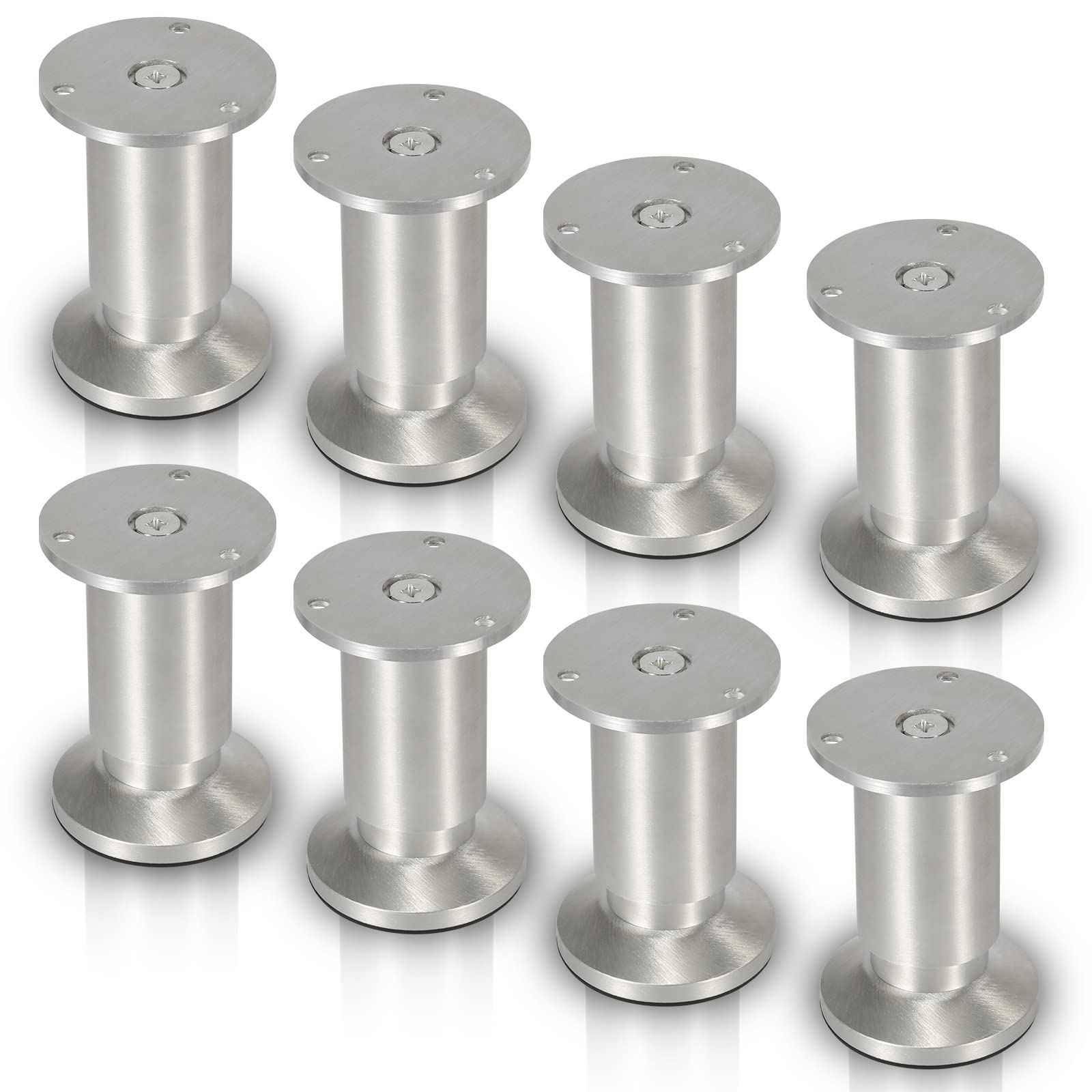 Randaco 8X Aluminium Möbelfüße Höhe 200mm, Möbelbeine Belastbar bis 250 Kg, Runde Tischfuß Sofafüße, für Möbel Küchenschränke