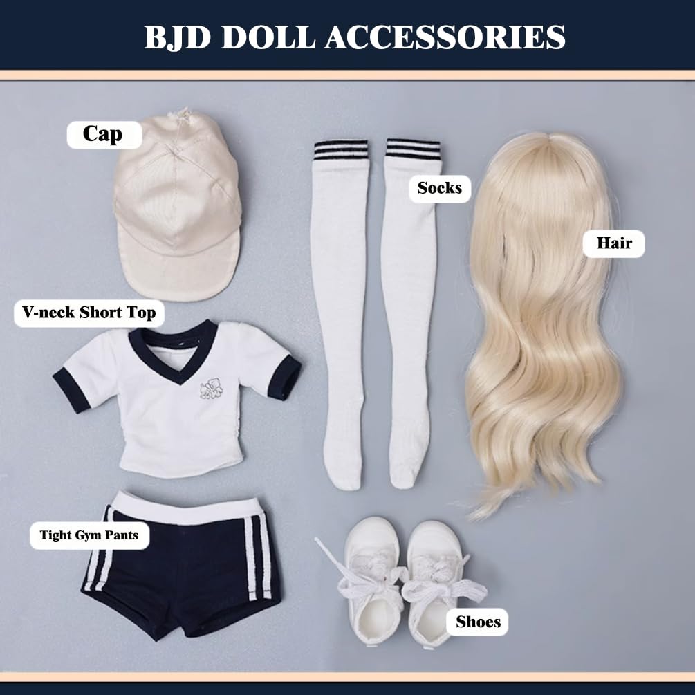 Niedlich 1/4 BJD-Puppe 44cm SD-Puppen Anziehpuppe Kugelgelenkpuppe mit Sportbekleidungsset, Handgemachtes Make-up, Weihnachten