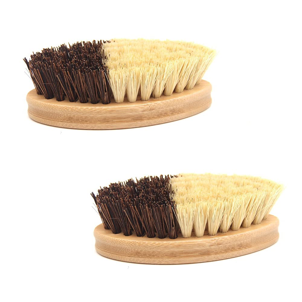 Brosse à légumes Veggie côté dur et doux manche en bois sisal outils de nettoyage fruits