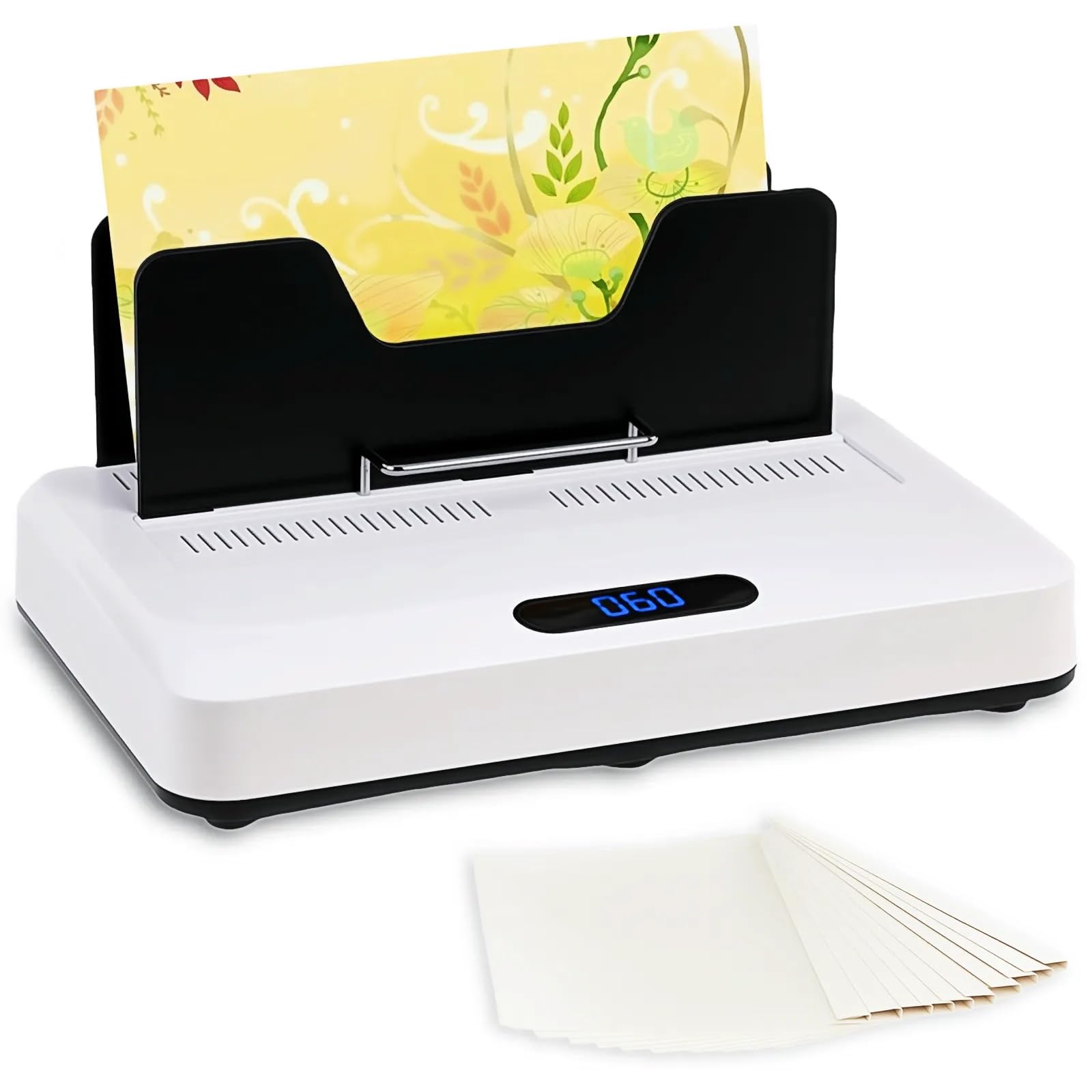 Machine de Reliure Thermique, Capacité 500 Feuilles, Panneau Tactile Numérique, Refroidissement par Air, Relieuse A4/A5 avec 10 Couvertures