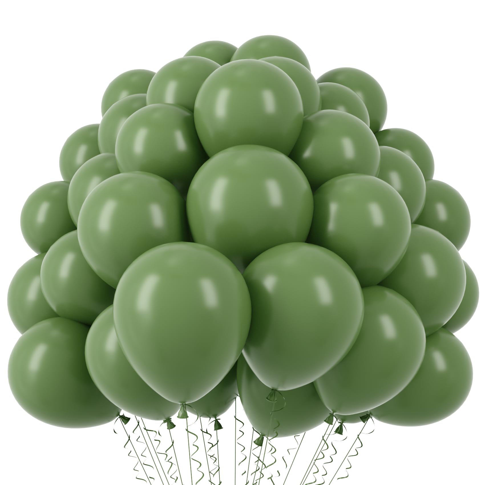 Voircoloria 110pcs Sage Green Olive Green Latex Party Balloons, 12inch