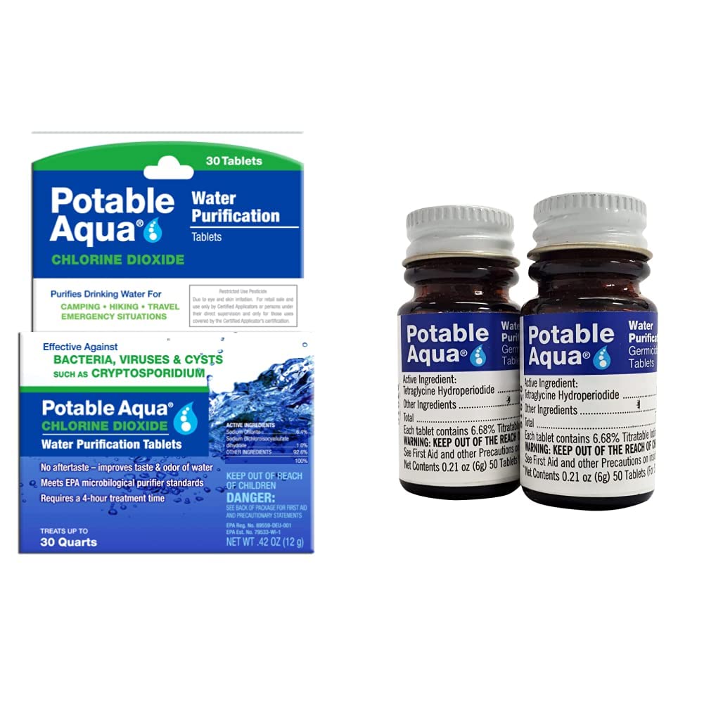 Potable Aqua chlorine dioxide tablets, 30 count