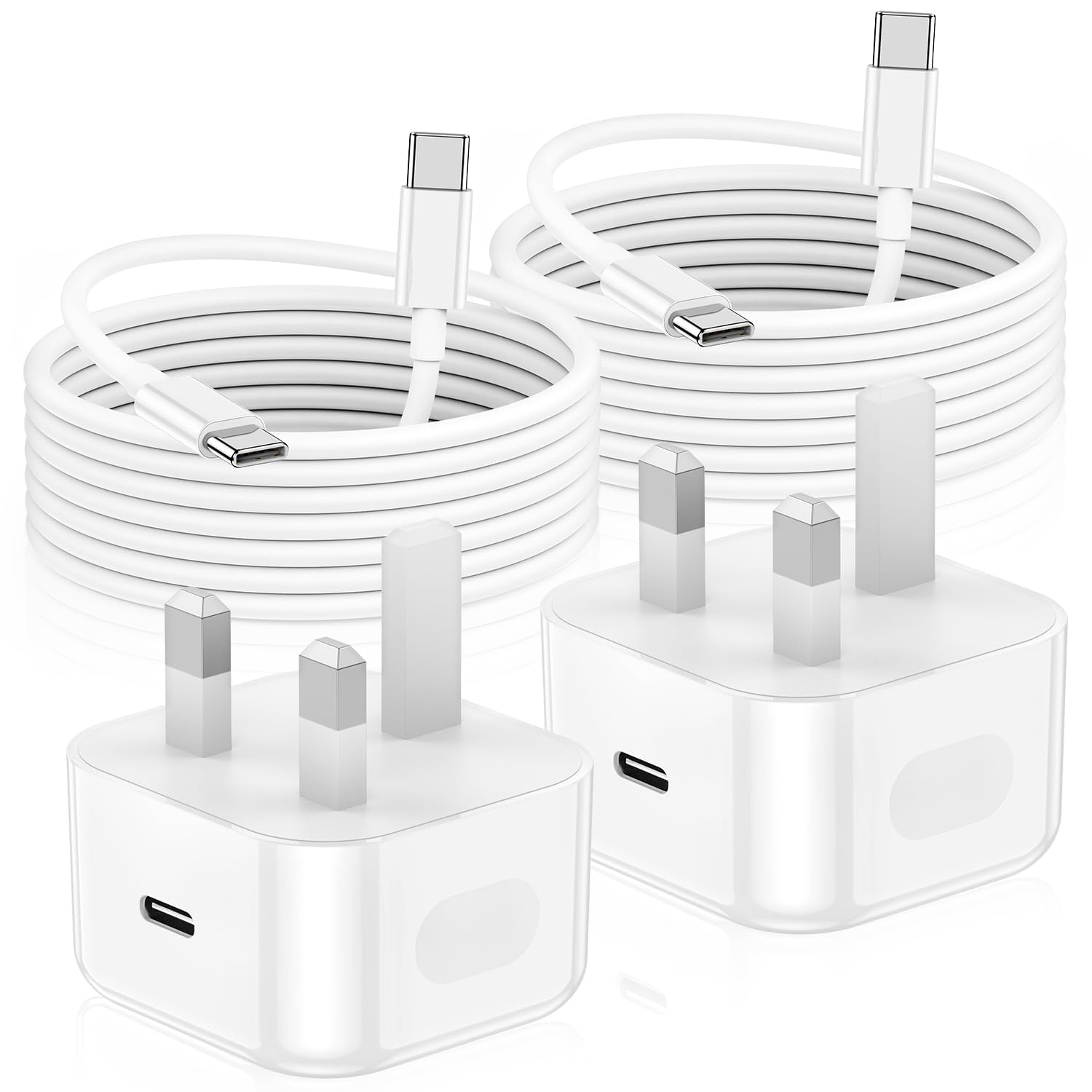 2Pack for iPhone 17 16 15 Charger, USB C to USBC Charging Cable and 20W Apple Fast Charger Plug for iPhone 17 Air/16 Pro/16 Pro Max/16e/15 Pro/15 Plus/iPad Pro Air/Mini - 1
