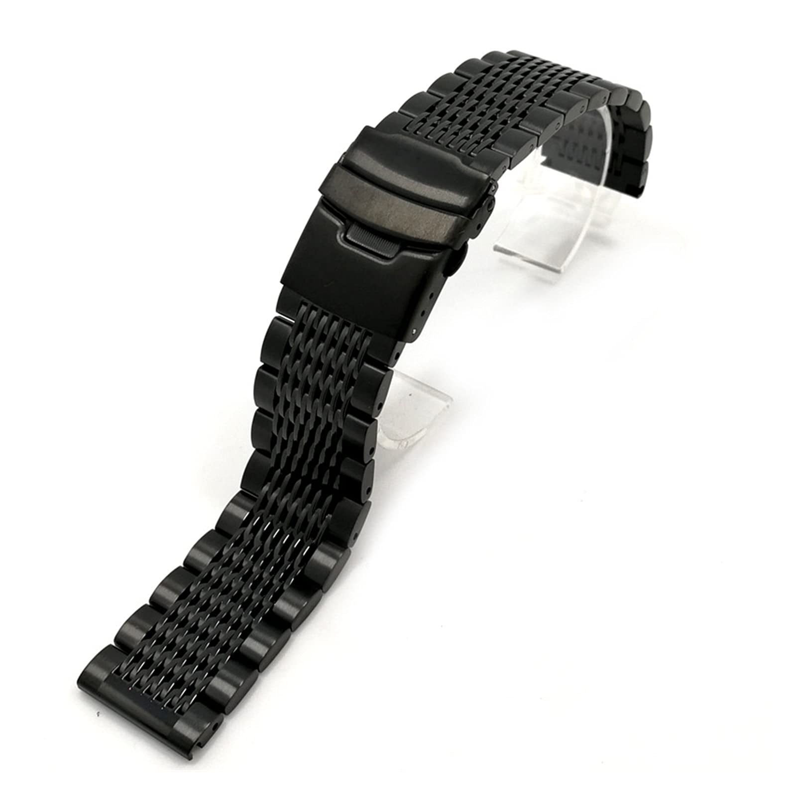 Cong Yi Luxe 22/20 / 24mm Solide Milan Link Bande de montre en acier inoxydable Pliant Fermoir Sécurité Montres Sangle Bracelet Remplacement