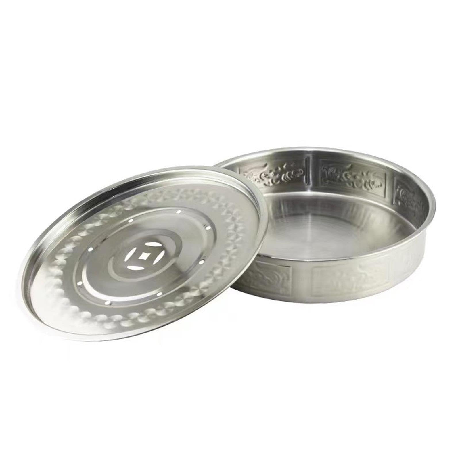 LIXSAZSE Portable Drainage Tray Offering Versatility Suitable For Both Indoor And Outdoor Functionality Suitable For Various Decoration Styles Tea Tray Table, Silver, 22cm