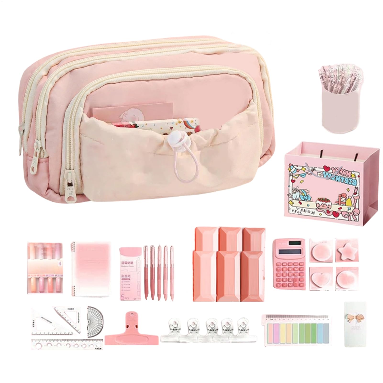 Materiale Scolastico Ed Estetico Portapenne Estetico con Disegno a Cane e | Kit Scolastico Per Creatività, Trucchi, Pastelli, Ufficio, Viaggi, Studenti, Ragazzi e Ragazze
