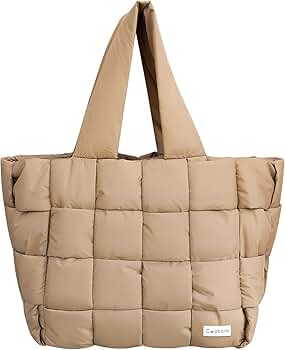 Amazon.com: Cwokarb Puffer Tote Bag, Quilted Crossbody Tote