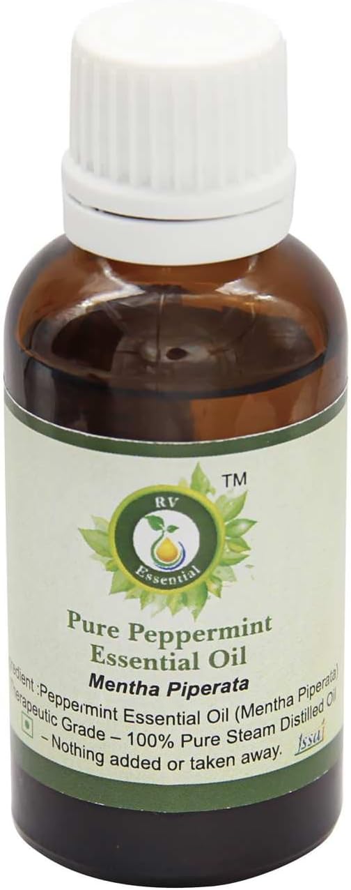 Peppermint Essential Oil | Mentha Piperata | Peppermint Oil | for Hair | Pure Peppermint Oil | Undiluted | 100% Pure Natural | Steam Distilled | Therapeutic Grade | 100ml | 3.38oz by R V Essential
