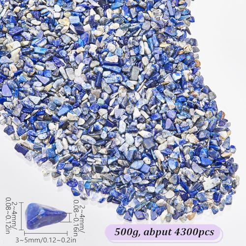 SOFPLATE 500g/1.1lb Lapis Lazuli Stone Chips Tumbled Stones Chips Mini Irregular Shaped Blue Crushed Tumbled Stone Rock Chip Pieces for Jewellery Making Home Office Vase Plants Decorative Crafts - Image 2