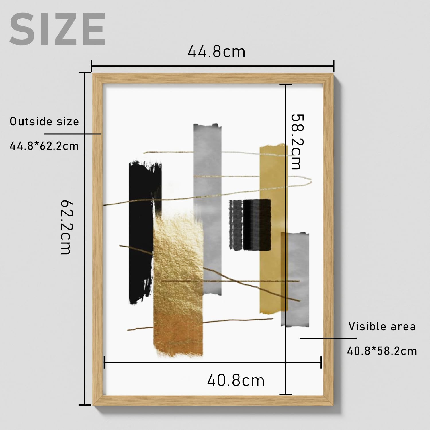 A2 Picture Frame with Removable A3 Mount, Natural 59.4x42cm Poster Frames for Print A2 Photo Frames 42x59.4cm for Wall Decor - Image 2