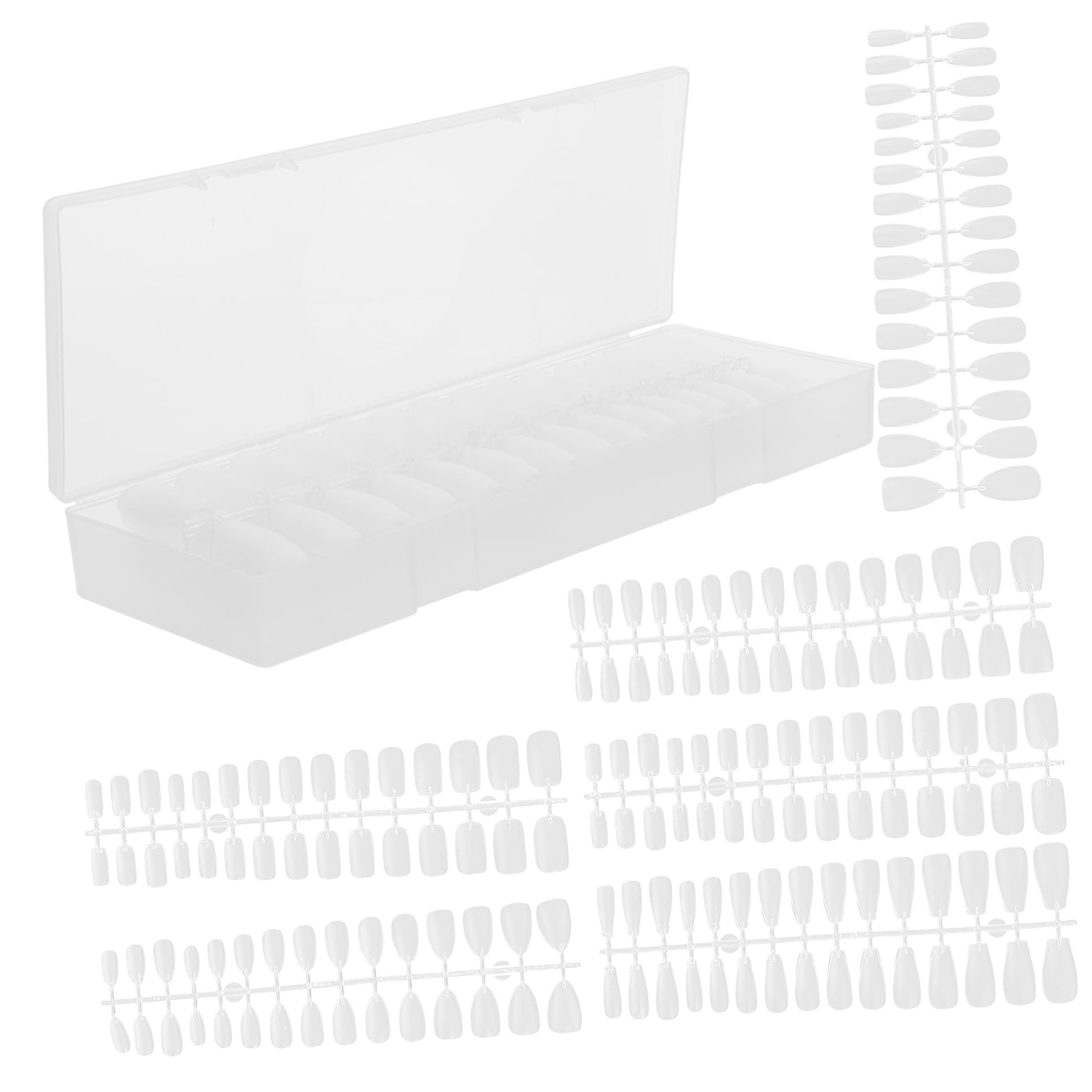 FRCOLOR 900pezzi Unghie Trasparenti Copertura Ultra Decorazioni Pratiche Per Manicure Facili Applicare e Riutilizzabili Per Nail Ricostruzione Unghie