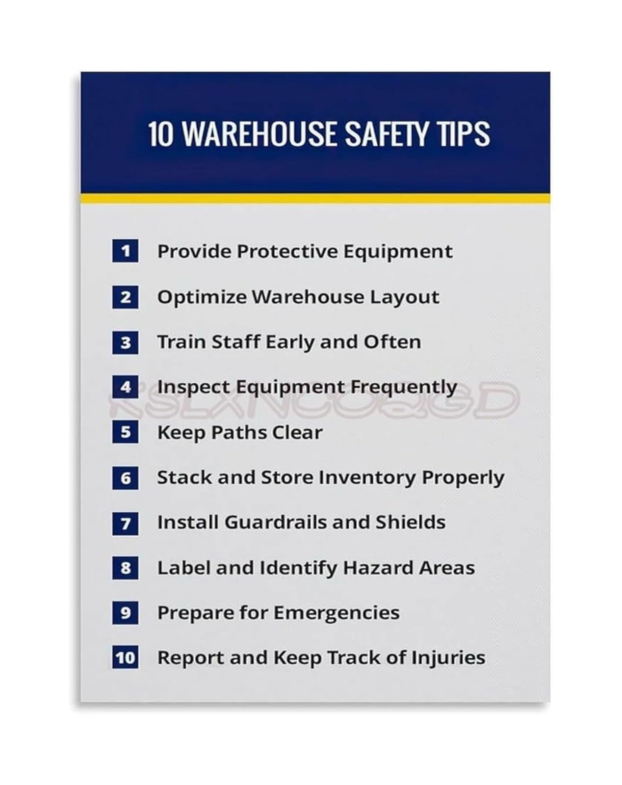 FNYUVNFAF Large 10 Warehouse Tips Poster Canvas Print Industrial Wall-Art for Logistics Center Workshop Framed,16x24inch(40x60cm)