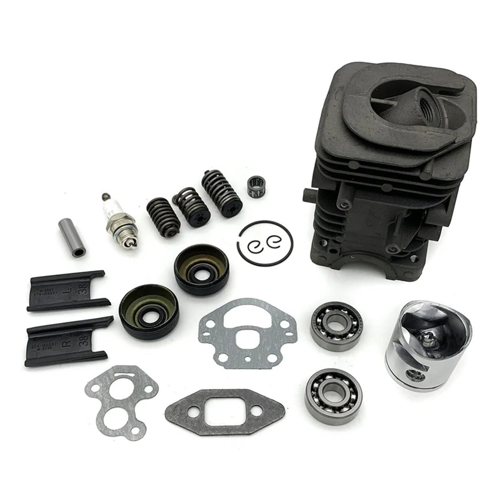 Compatible con motosierra Husqvarna 240, 240E, 235E, 235, 236, 236E. Juego de juntas de sello de cojinete de cigüeñal de pistón de cilindro de 39 mm for HUS 240, 235, 236.