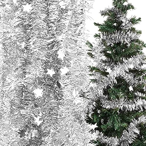 BETESSIN Star Pattern Christmas Tinsel Garland Cover