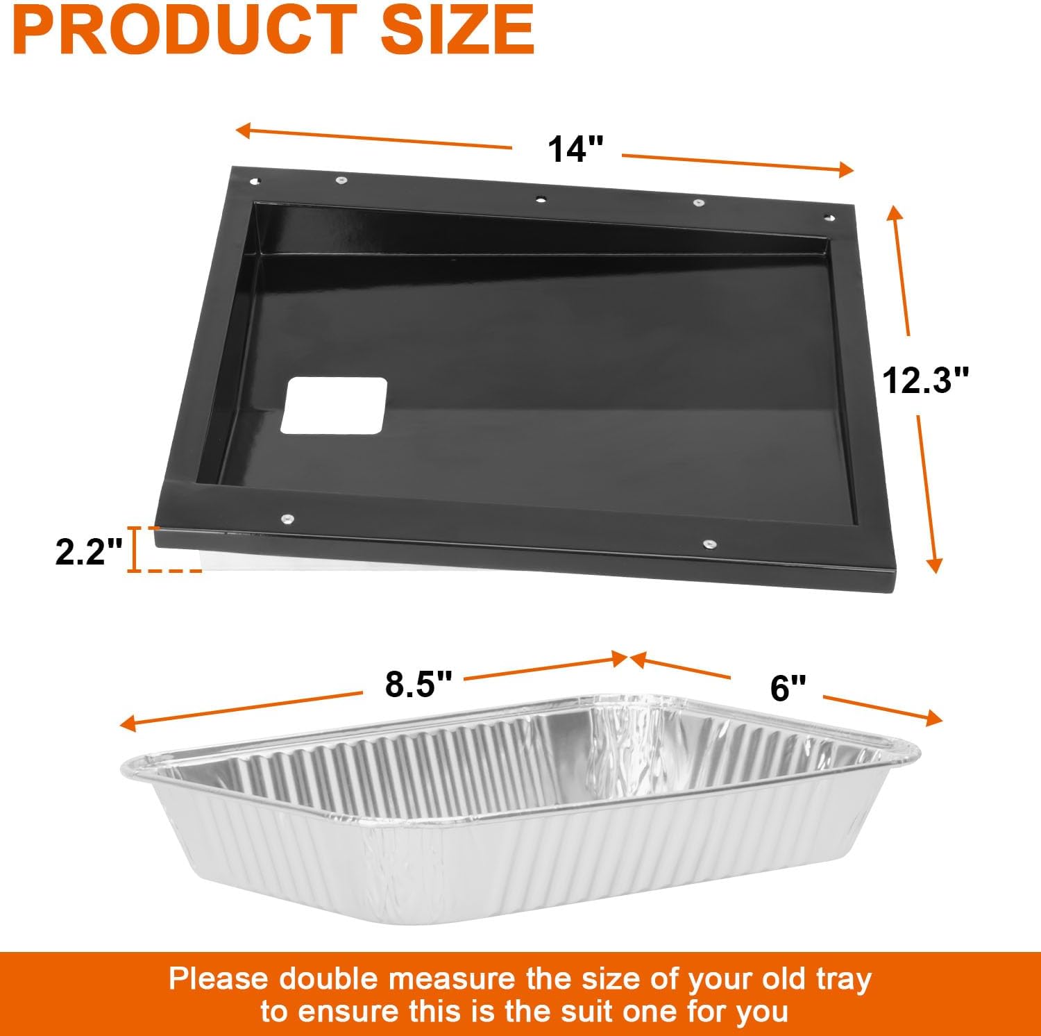 DELSbbq 69803 Grease Tray with 10-Pcs 6415 Drip Pan Liner for Weber Spirit 210 and Spirit 220 Series(2013 and 2014), Catch Pan Replacement for Weber Spirit E-210 E-220 E-215 S-210 S-220 S-215 Grills