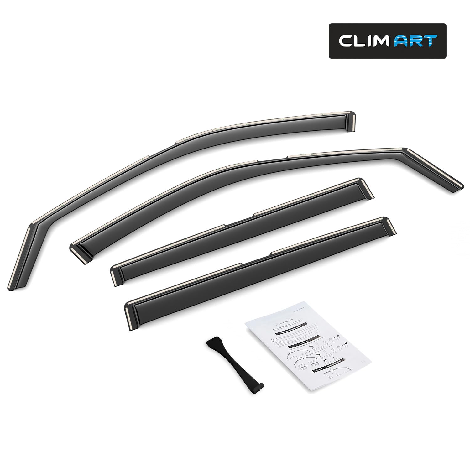 Clim Art Deflettori Compatibile con Jeep Compass 16-26 - Incasso 4Pz | Deflettore finestrini auto Jeep Compass II, antiturbo, paravento, policarbonato infrangibile, meteo-resistente