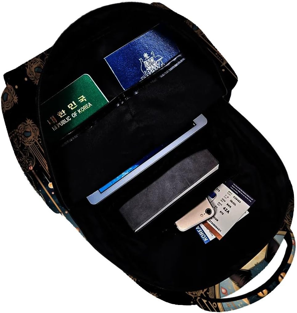 Mystical Black Cat Backpack Travel Backpacks Laptop Rucksack,School Bookbag for Women Kids Boys Girls,Animal Back Pack Accessories Bags,Ideal Gifts for Work, Outdoor Adventures