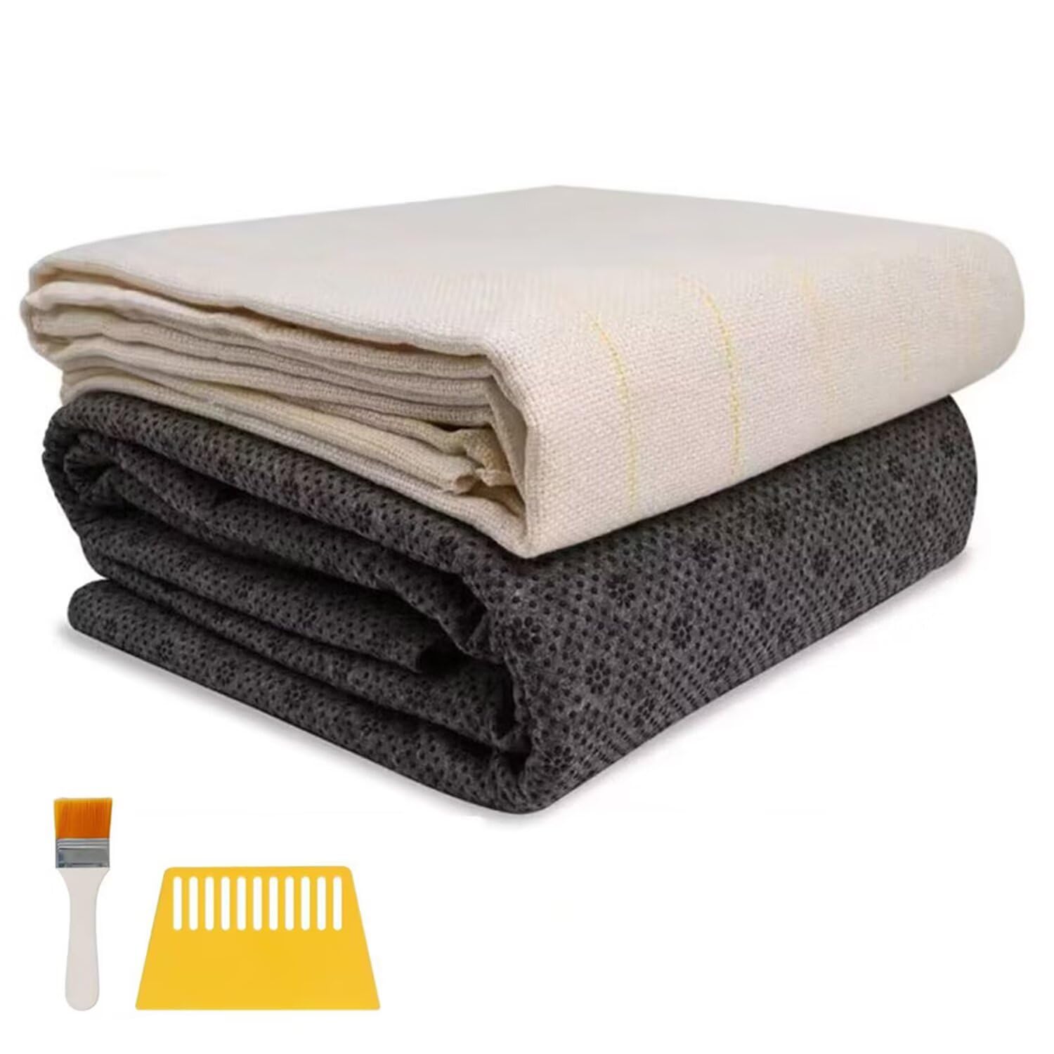 Kit de fabrication de tapis aiguilles à poinçonner et tissu dos antidérapant