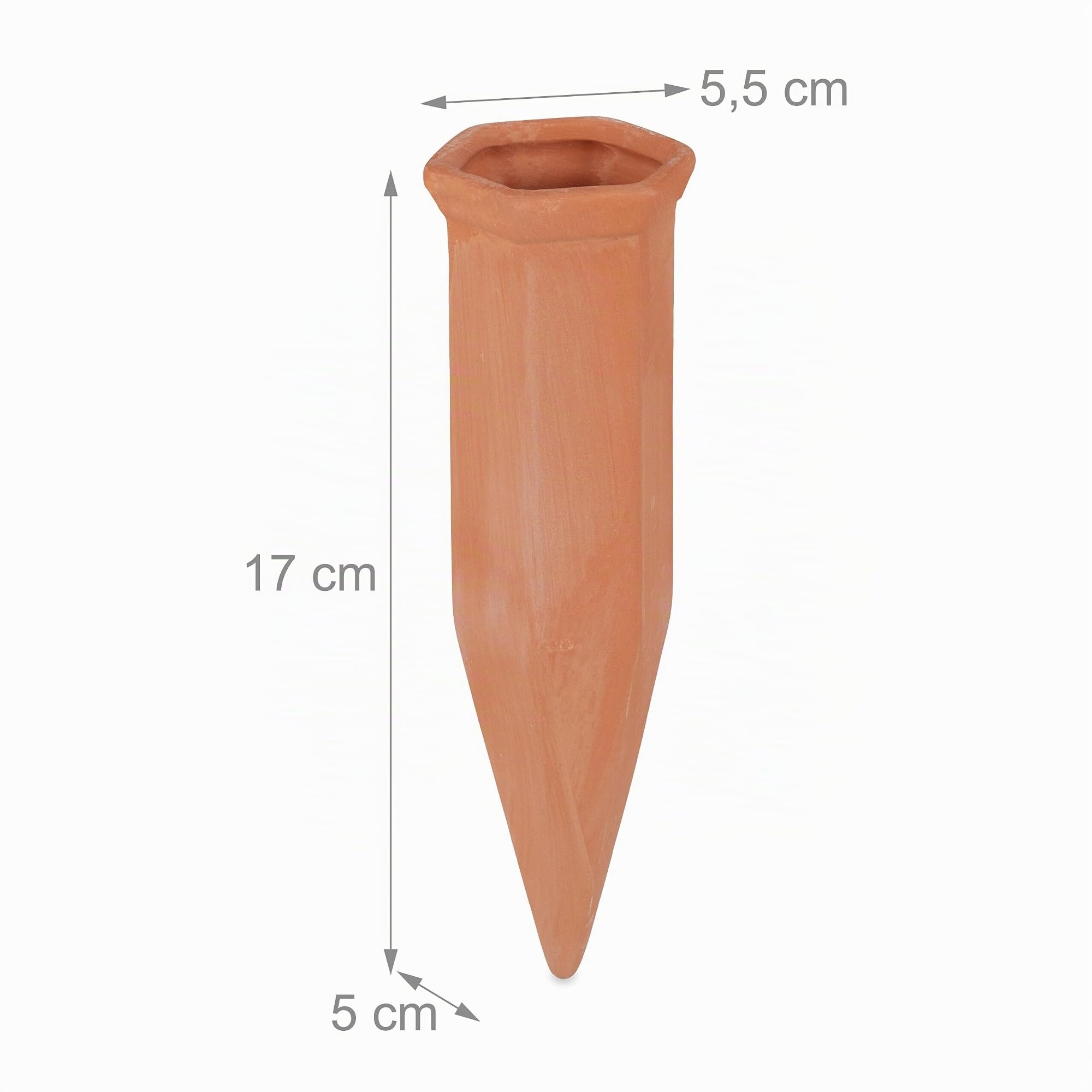 Relaxdays Arrosage en Terre Cuite, Lot de 8, Bouteilles Pet 1,5 L, intérieur (Chambre) et extérieur (Balcon), Marron