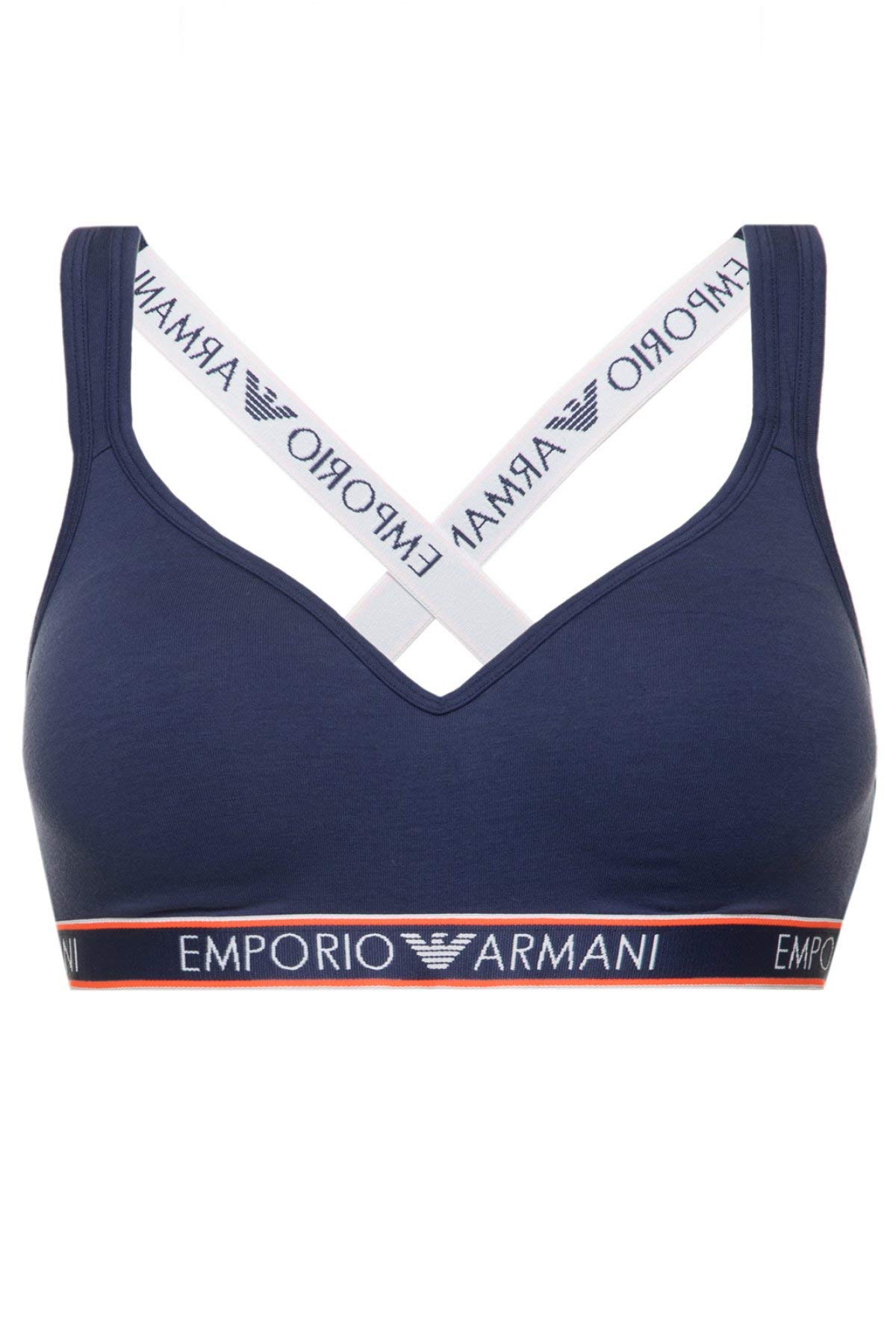 Armani Exchange Women's Visibility-Iconic Logoband Padded Bralette Bra  Bralet