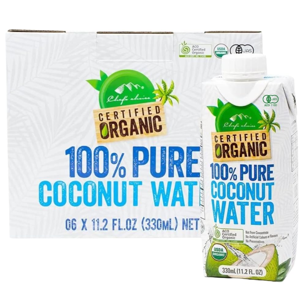 Chef's choice シェフズチョイス オーガニックココナッツウォーター330ml (6本/1箱) 無添加 Organic 100%pure coconut water (6本1箱)