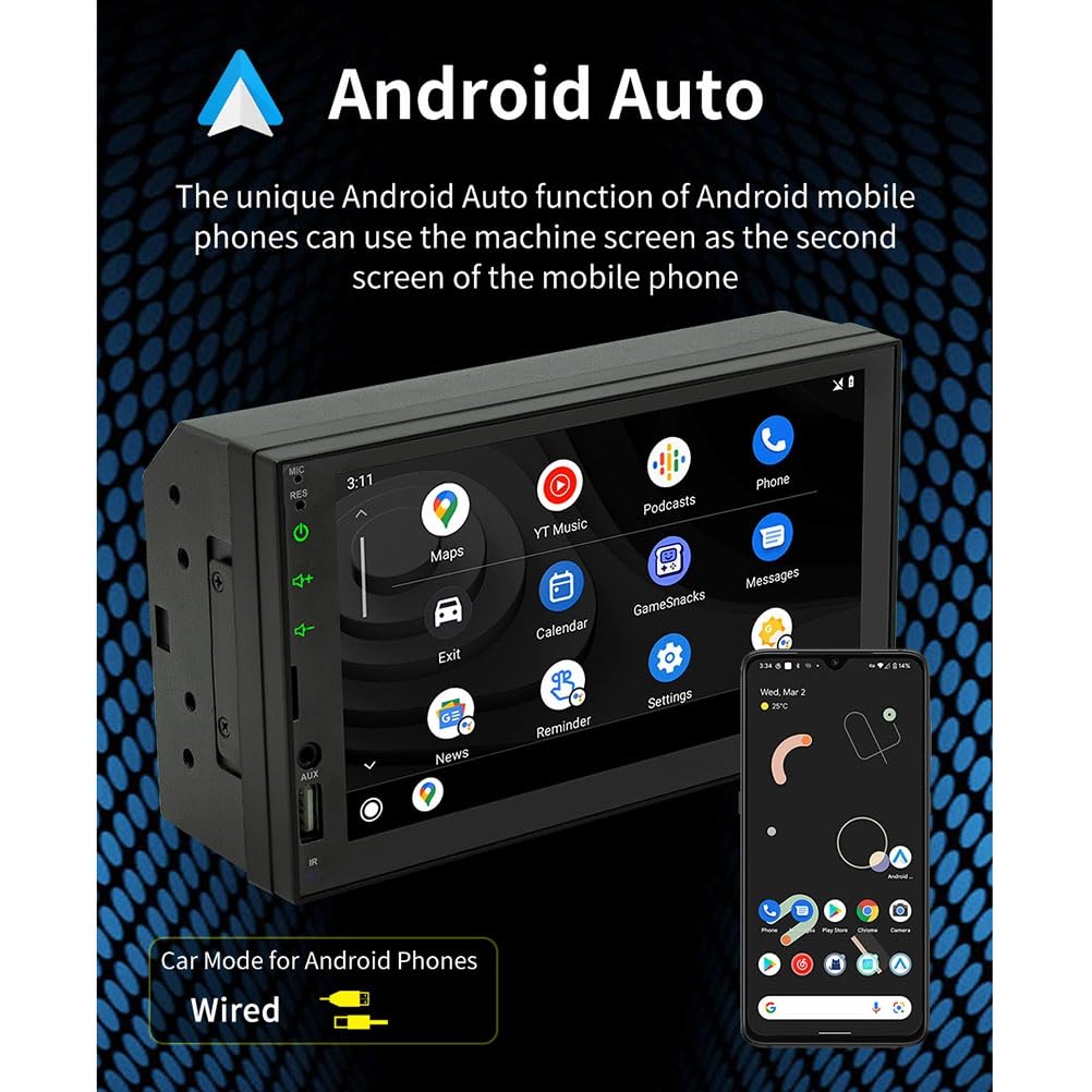 Pantalla táctil de coche de 7 pulgadas con cable CarPlay Android Auto Radio portátil Bluetooth MP5 FM Receptor Audio el host