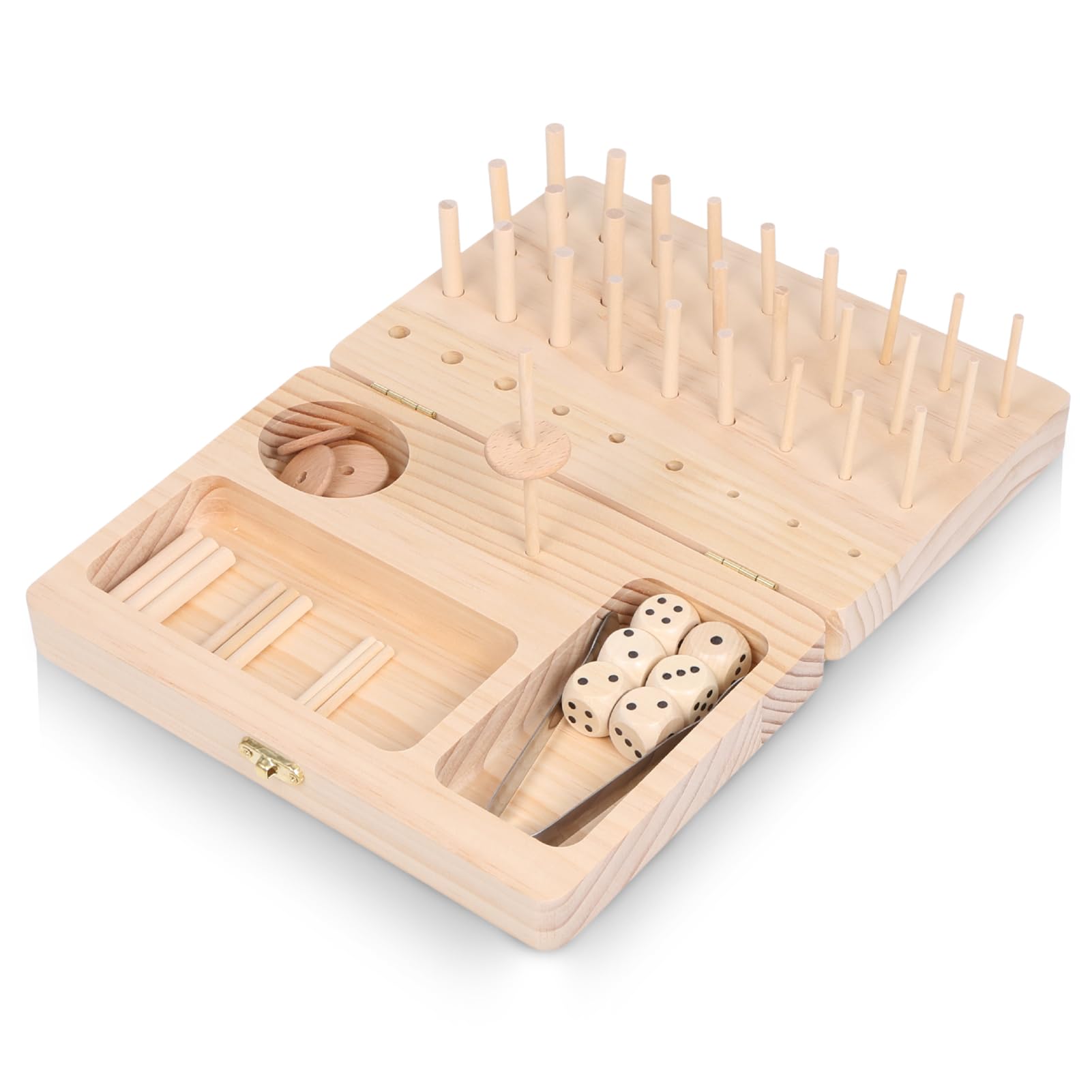 Wooden Pegboard for Finger Dexterity, 36-Hole Wooden Hand Therapy Peg Board with Finger Exercise Tools, Occupational Therapy Toys for Adults to