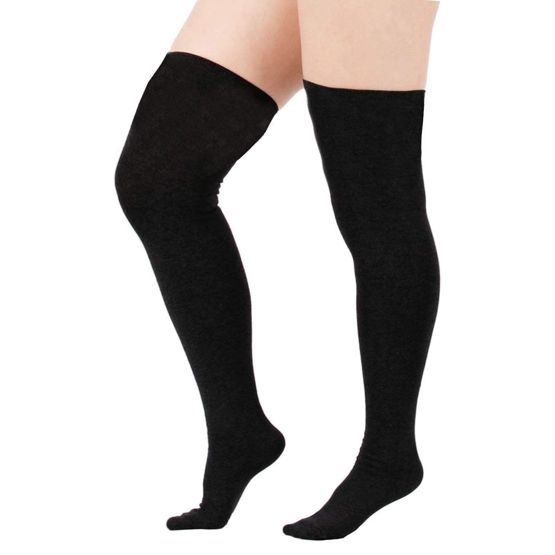 Zando Plus Size Thigh High Socks Extra Long Leg Warmers Over Knee Thick Socks Chunky Knit Thigh High