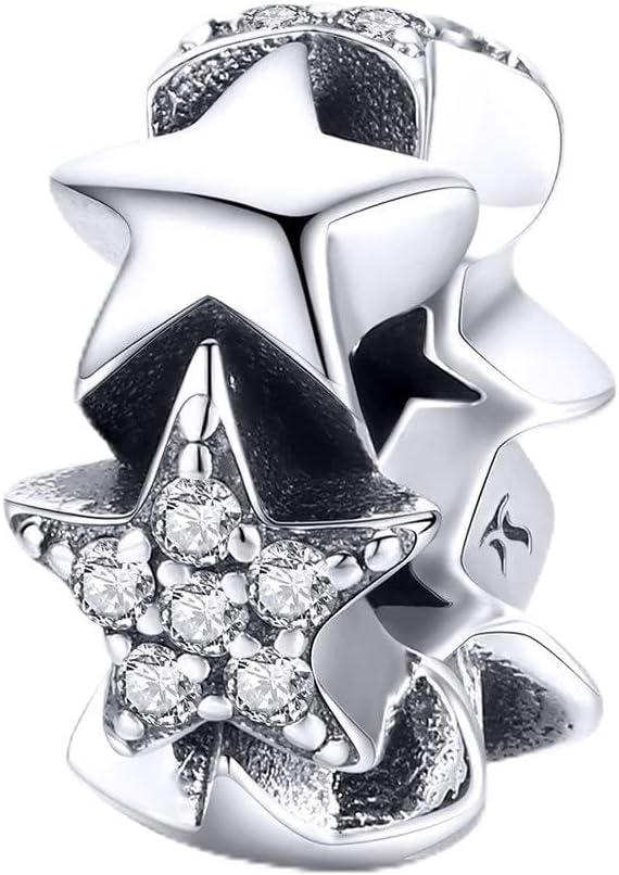 ARTCHARM 925 Sterling Silver Stopper Beads Spacers Charms fits European DIY Bracelet, Personalized Gifts for Mothers Day/Birthday/Christmas