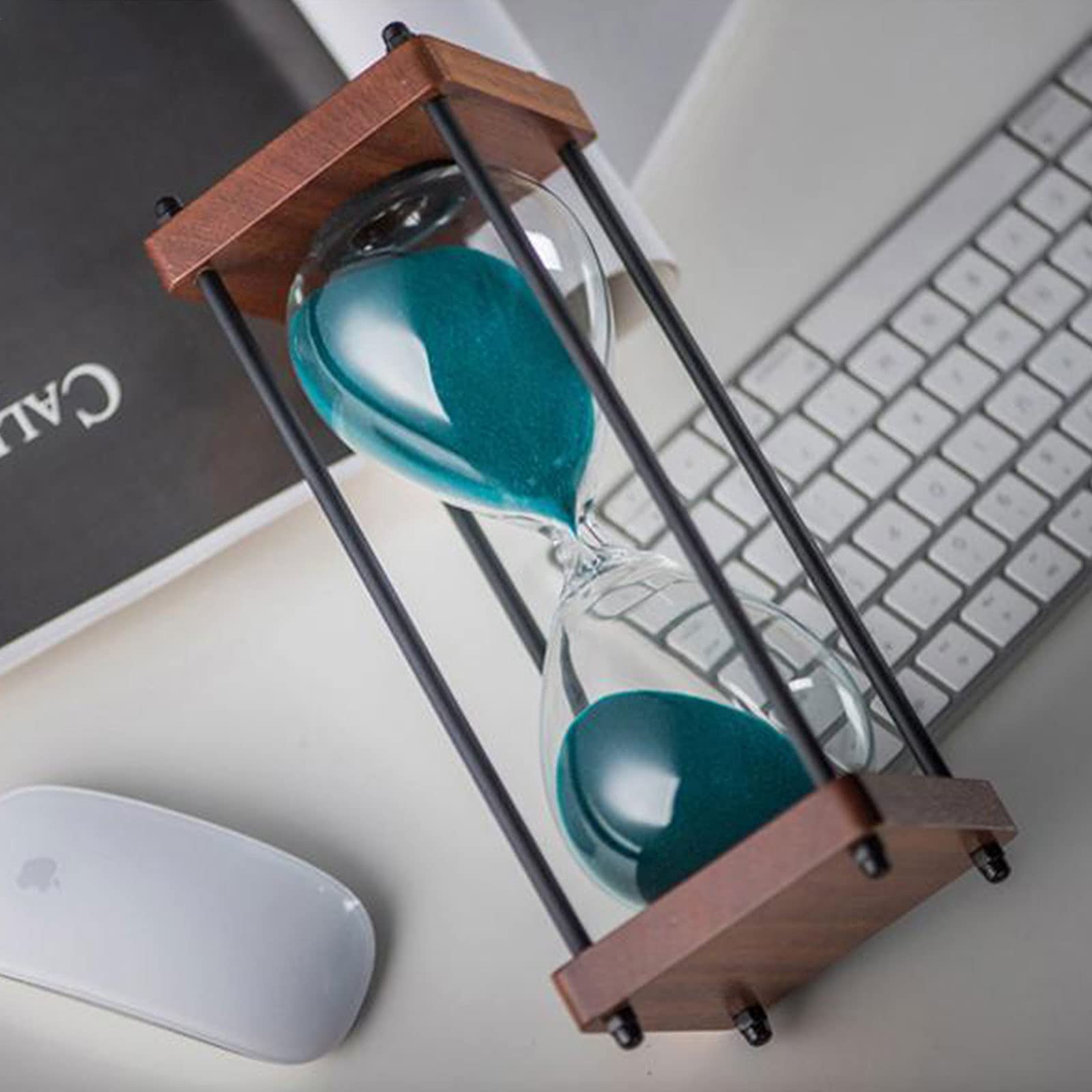 Sanduhren Sanduhr Timer30 Minuten Holzrahmen Sand Timer Home Decoration Arbeit Zeitmanagement-Assistent,- 8 Farben Mode Bunte Einzigartiges kreatives Souvenirgeschenk (15 30 Minuten)