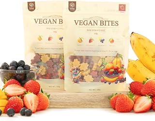 PETTAIL Lovnheal Vegan Bites Dog Treats – Natural Plant-Based Soft Chews with 8 Fruits & Vegetables, Healthy Handmade Snacks, 3.5 oz (One Size, Fruit Mix)