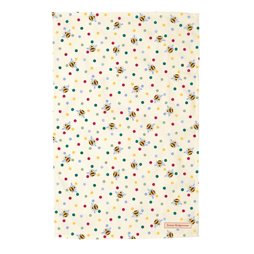 Emma Bridgewater Bumblebee & Small Polka Dot Boho Cotton Kitchen Dish Towel