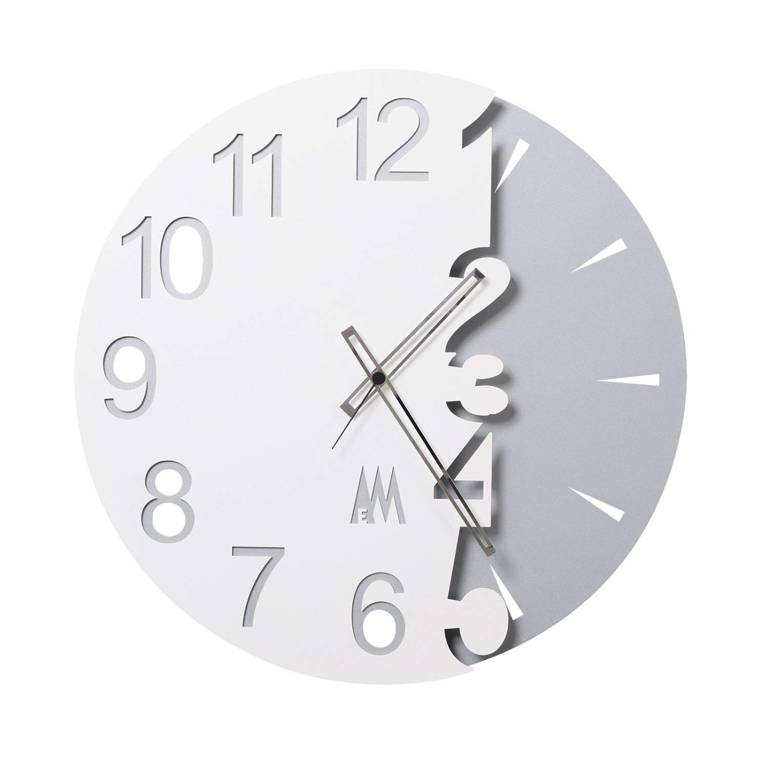 Arti & Mestieri Full Moon - Orologio da Parete di Design 100% Made in Italy - in Ferro, Diametro 50 cm - Bianco Neve