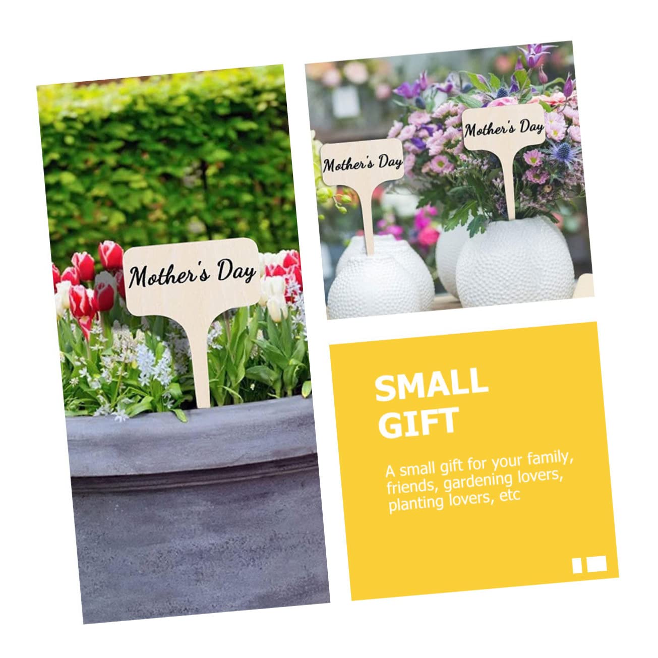Kisangel 5 Sets Praktische Pflanzenetiketten Aus Holz Blanko-namensschilder Für Gartenpfähle Gartenpfahl-dekorationen Kreative Pflanzenschilder Pflanzornament 20 Stück * 5