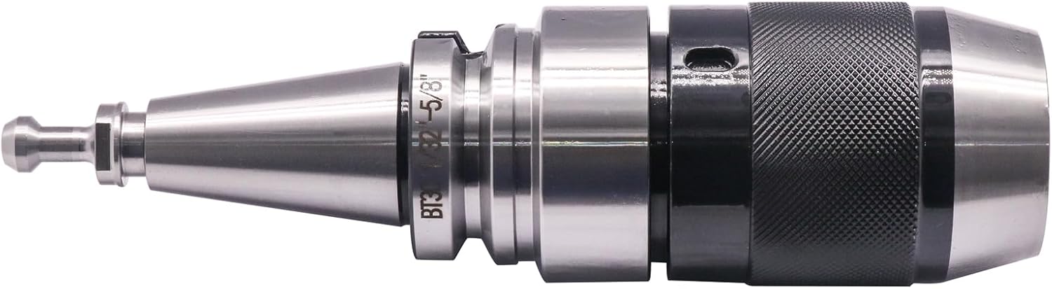 BestParts 1/32" - 5/8" Integrated Self-Tightening Keyless Drill Chuck Tool Holder with BT30 Integral Shank, included 1pc Spanner Wrench APU16 and 1pc BT30 Pull Stud, Workholding For CNC Milling Lathe