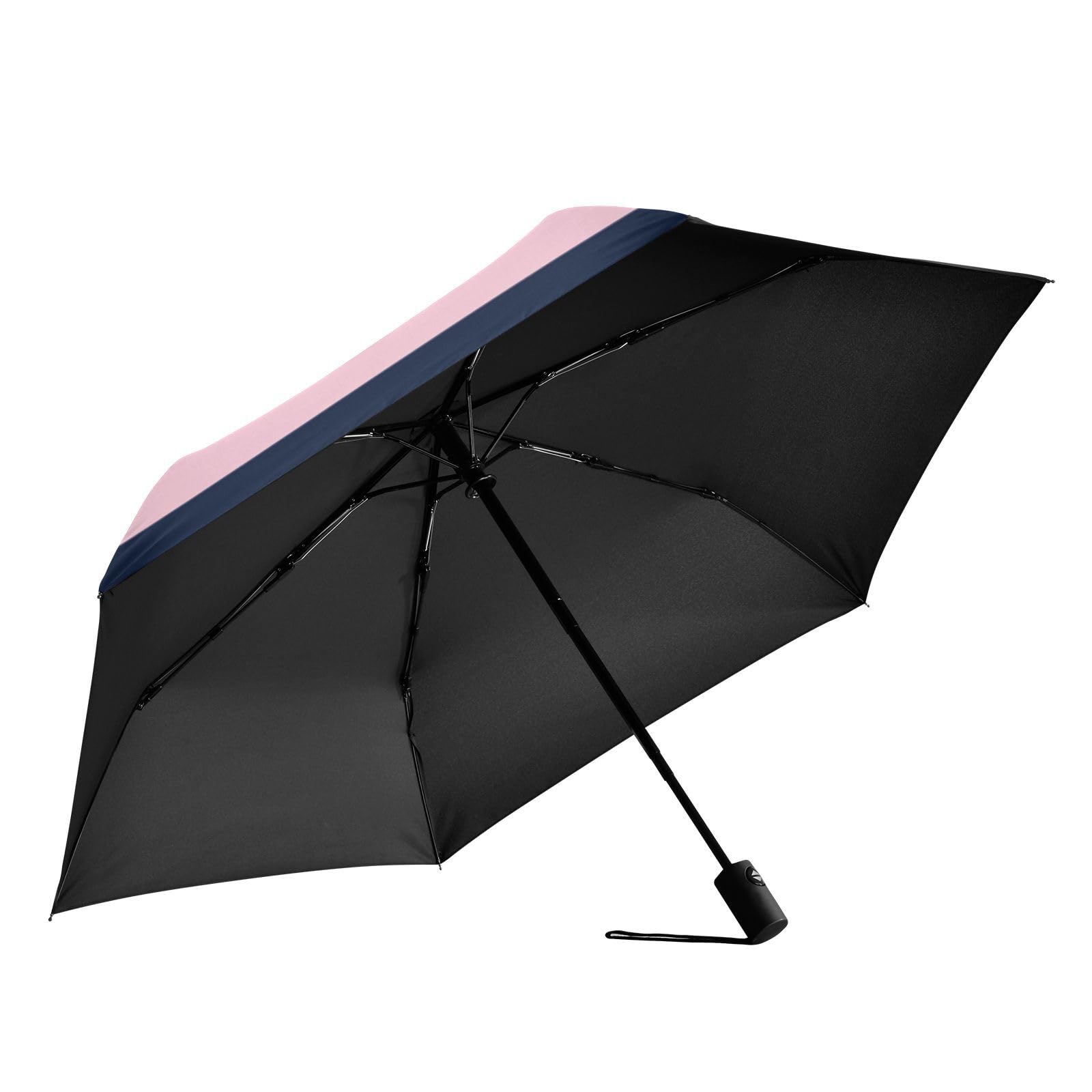 Black and Lavender Stripes automatic umbrella 39 Inch Auto Open auto open close large umbrellas for rain for Good for Car, Golf, and On-the-Go Outdoor Defence Accessories paraguas para lluvia