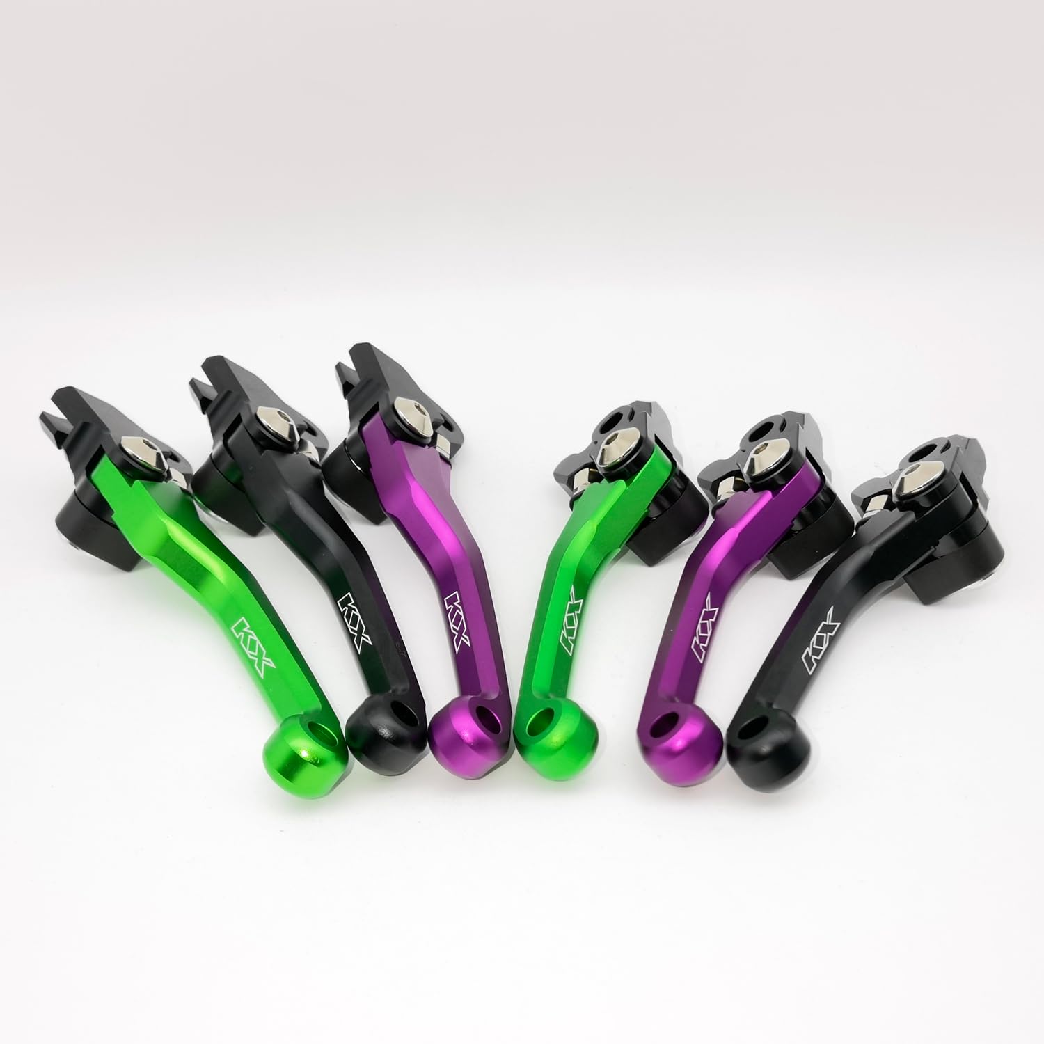 Dirt Bike CNC Pivot Black Brake Clutch Levers Adjustable Compatible with KX125 2000-2008 | KX250 2000-2008 (Purple, KX125 2000-2005 | KX250 2000-2004)
