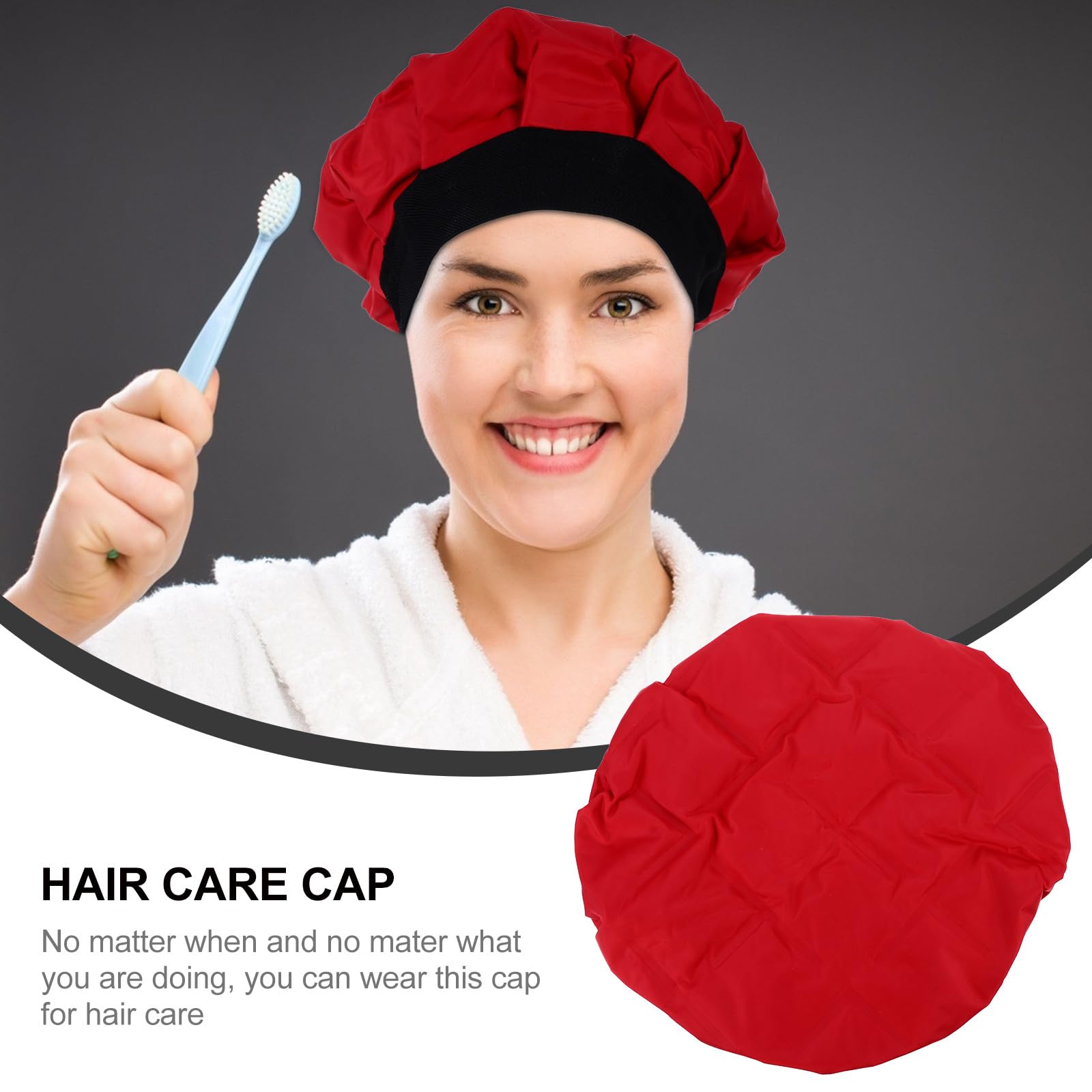 STOBAZA Gorro Térmico para Hidratación Profunda Calentado en Microondas y Acondicionamiento Capilar Profesional para Cabello Gel y Tejido Rojo en Peluquería