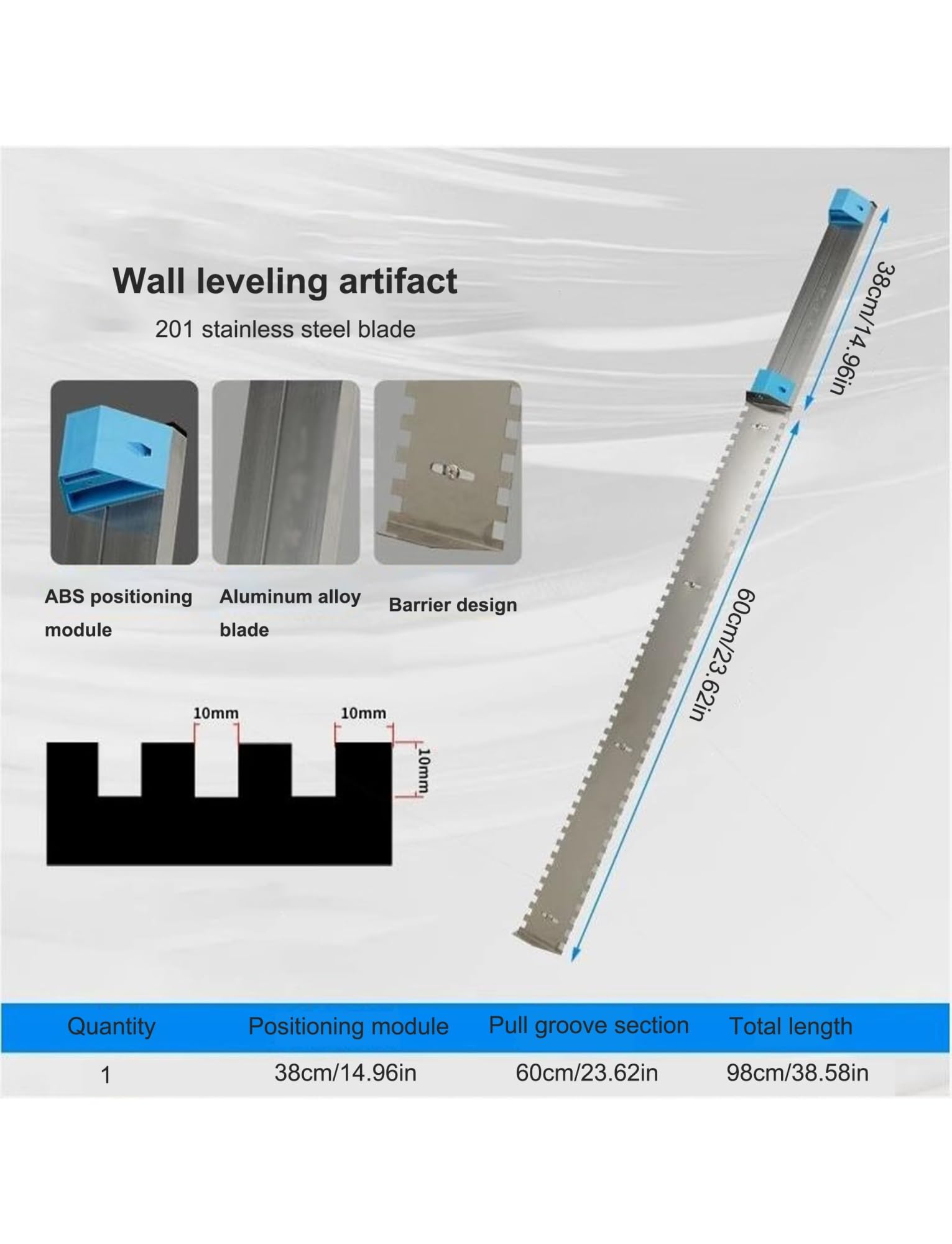Verstellbare Kerbkelle mit ergonomischem Griff für müheloses Verteilen von Fliesenkleber, perfekt für professionelle und Heimwerker-Flieseninstallation
