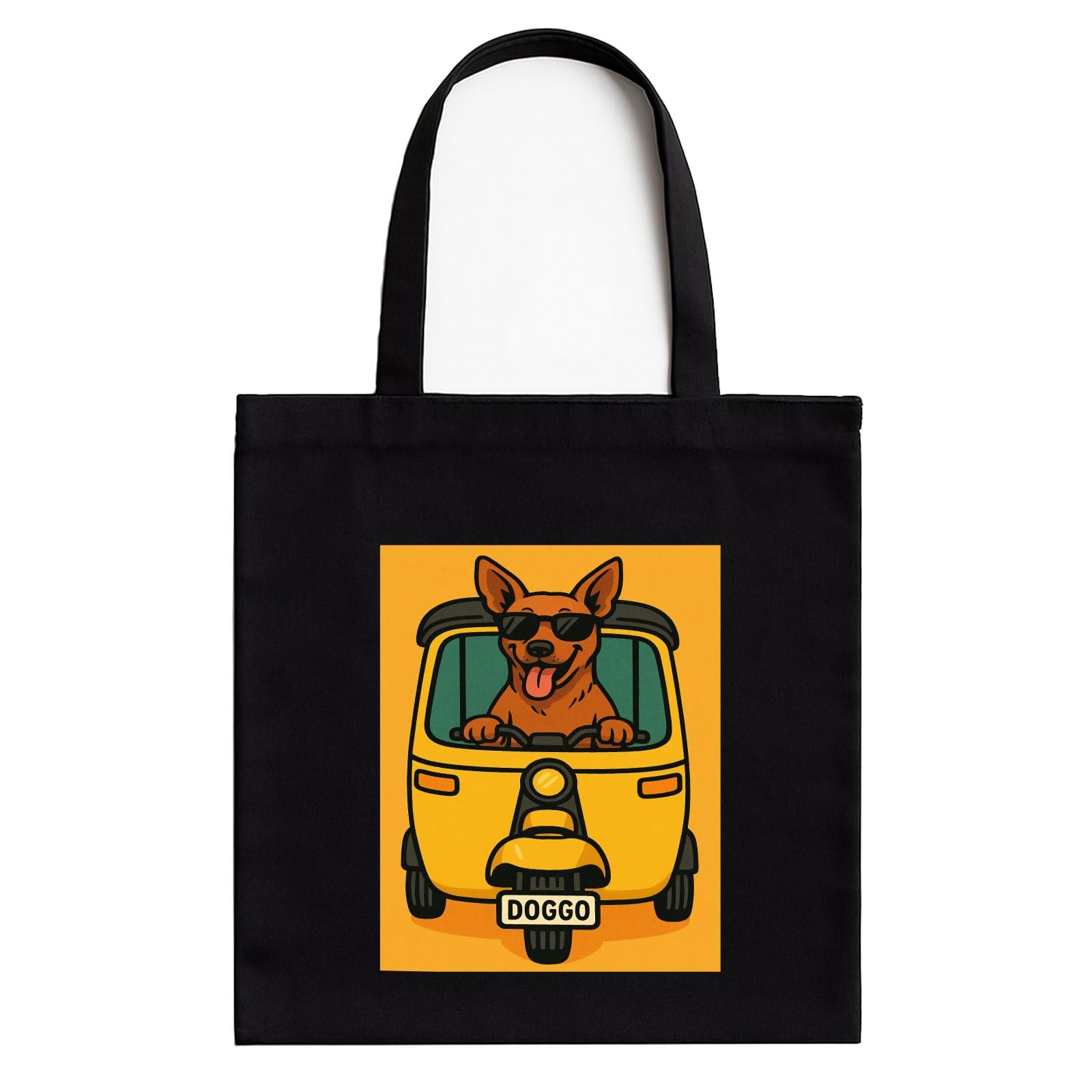 Tote Bag for Women Cotton Tote with Zipper | Eco Friendly Reusable Black Canvas Bag | Funky Daily Use Tote for Girls, College & Travel-image-45