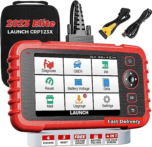 LAUNCH OBD2 Scanner CRP123X Elite Car Scanner,2023 Lifetime Free Online Update Diagnostic Scan Tool with SAS/Throttle Reset,ABS SRS Transmission Car Check Engine Code Reader,Auto VIN,Battery Test…