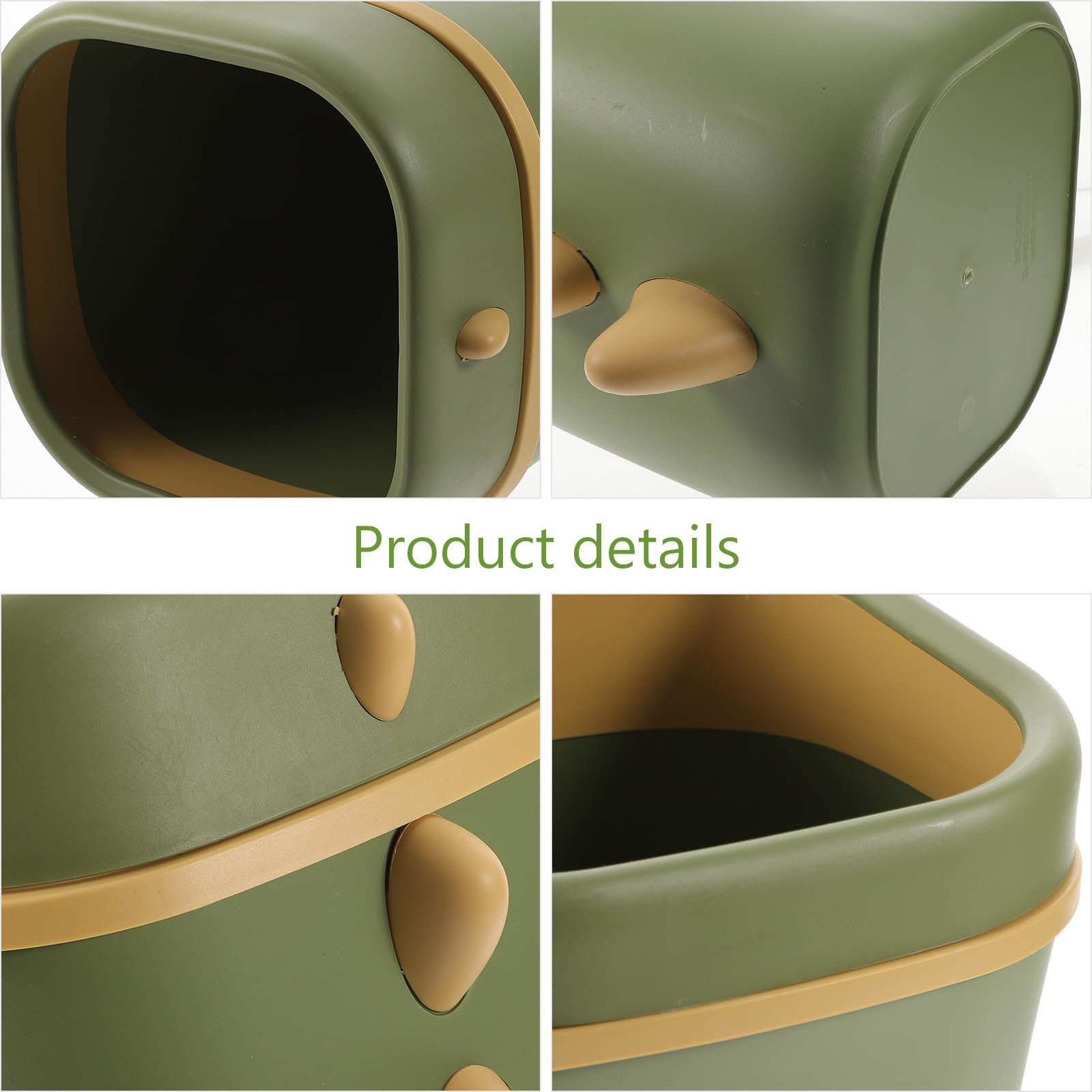 Lurrose Poubelle Dinosaure Verte Grosse Capacité Plastique Résistant Corbeille Décorative pour Chambre