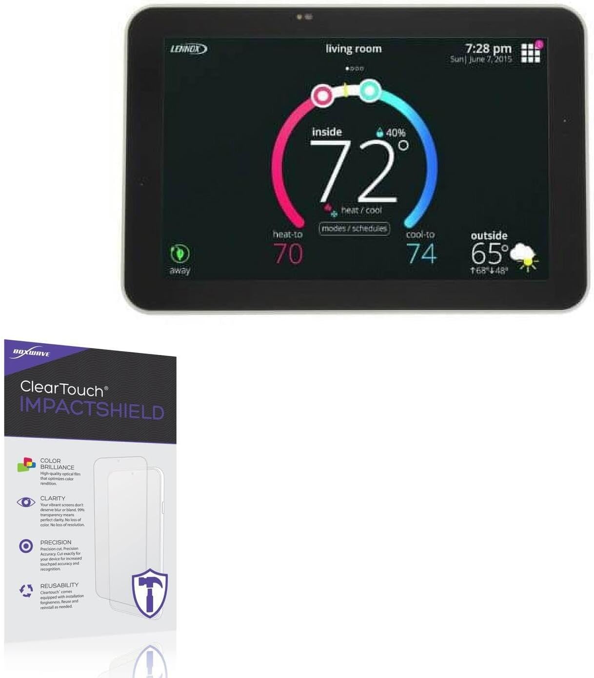 BoxWave Screen Protector Compatible with Lennox12U67 - ClearTouch ImpactShield (2-Pack), Impenetrable Screen Protector Flexible Film