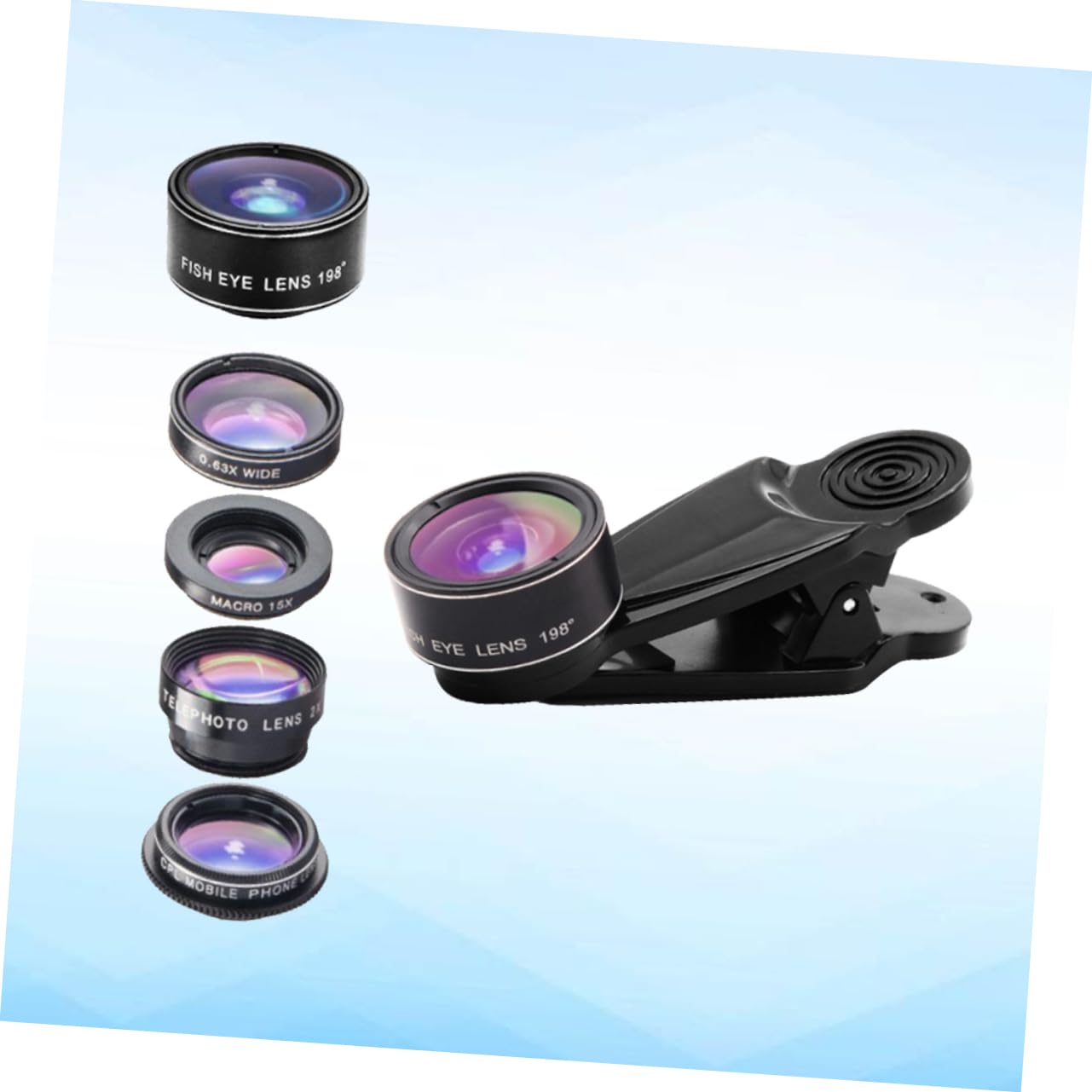 Housoutil Kit Di Lenti Per Fotocamera Del Tuo Telefono Fish-eye Wide Macro Facile Da Installare