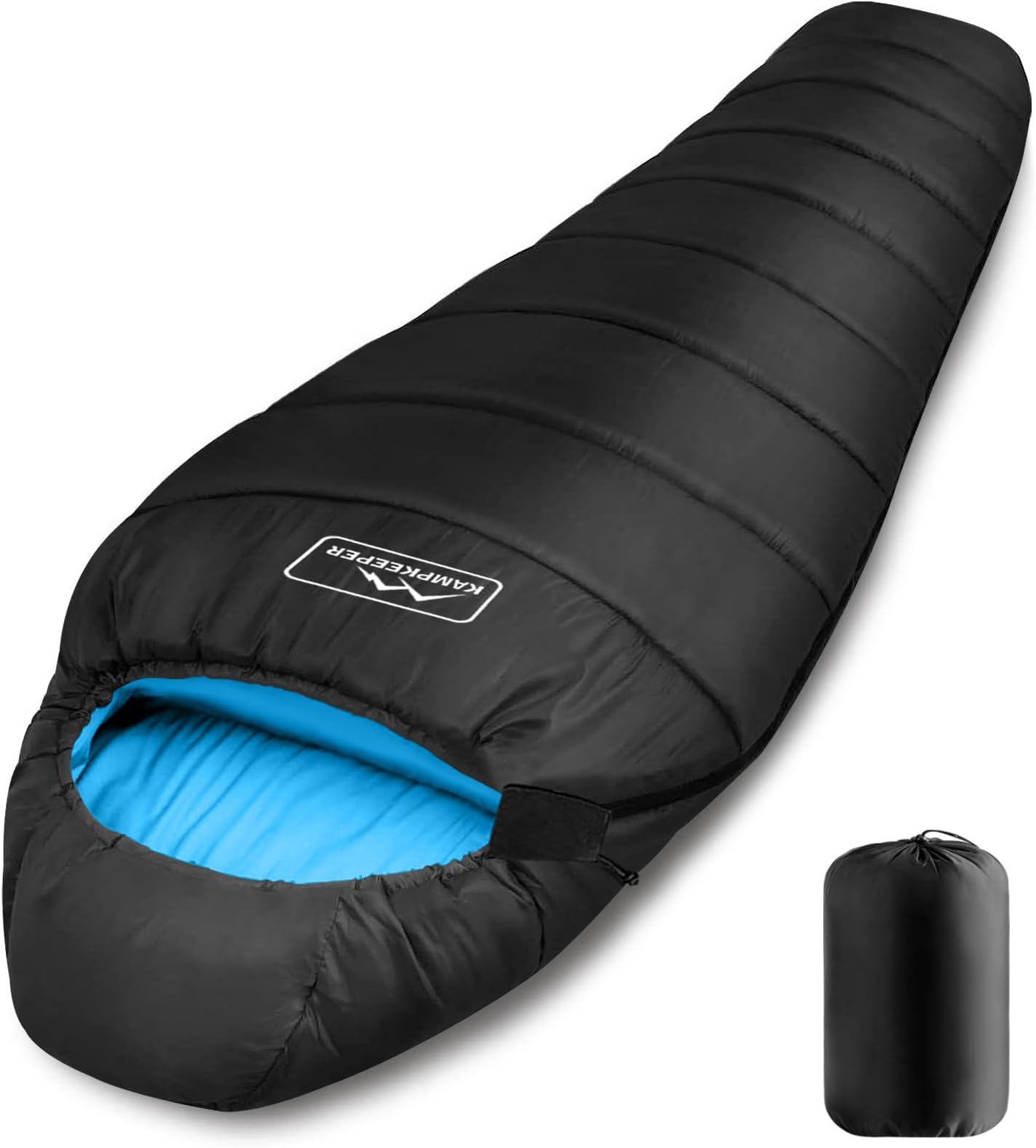 Mummy Sleeping Bag, Cold Weather Camping Sleeping Bag, 32℉ 3-4 Seasons Adults Sleeping Bag, Non-Snag Zipper with Adjustable Hood for Backpacking, Hiking