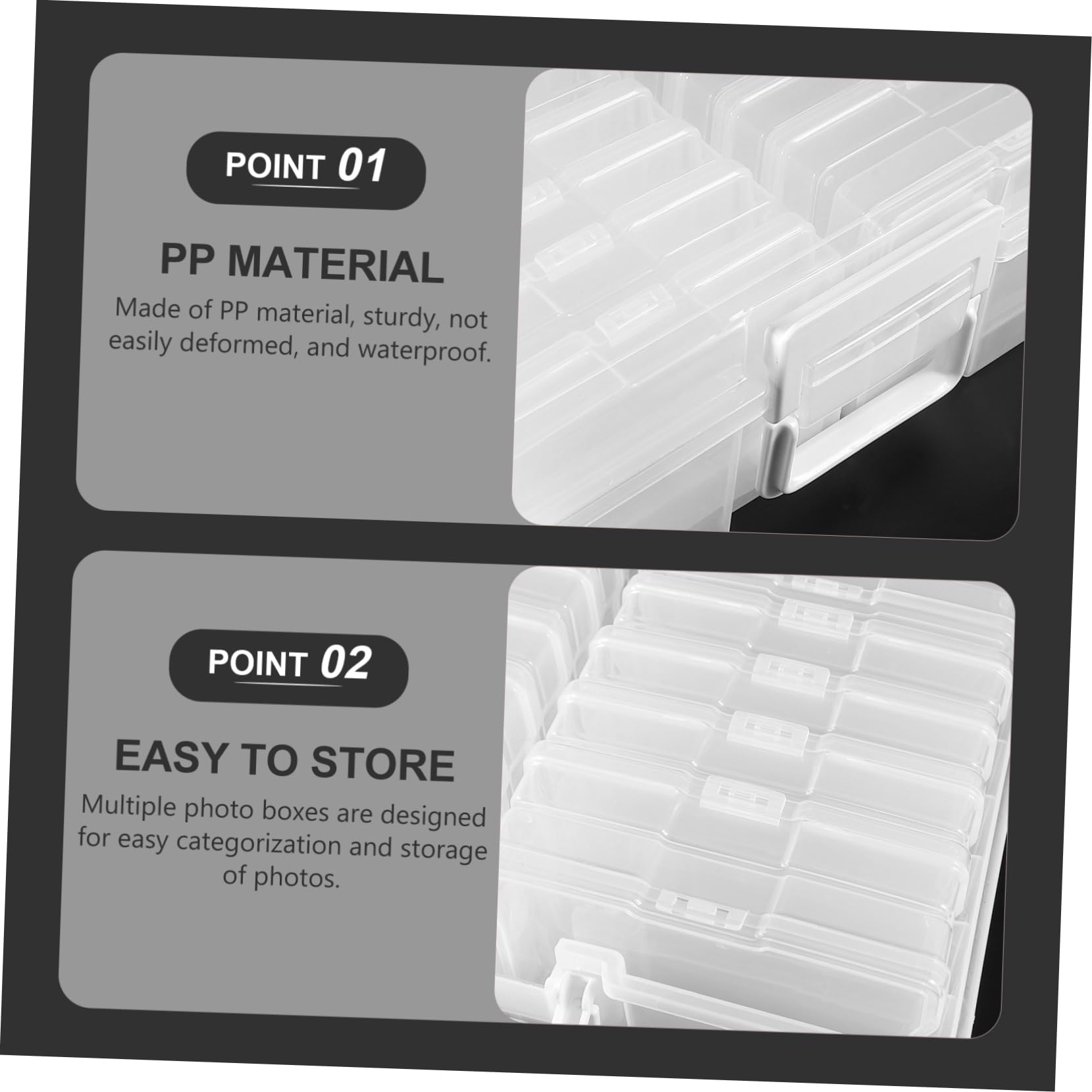 Cabilock Cajas De Almacenamiento De Fotografías De 4 X 6 Pulgadas Con Bordes Lisos Y Redondeados Fáciles De Abrir Llenar Y Cerrar Para Servir Toda La Vida