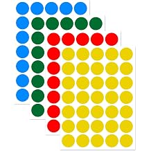 1400 PCS 1 Inch Round Color Coding Dot Stickers Labels - 4 Assorted Colors Red, Blue, Yellow, Green, Semi-Gloss Writeable Circle Dots for Office, School, Garage Sale, Moving, Filing & Organizing
